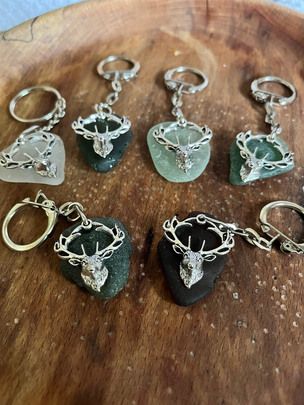 Scottish Sea Glass Stag Keyring