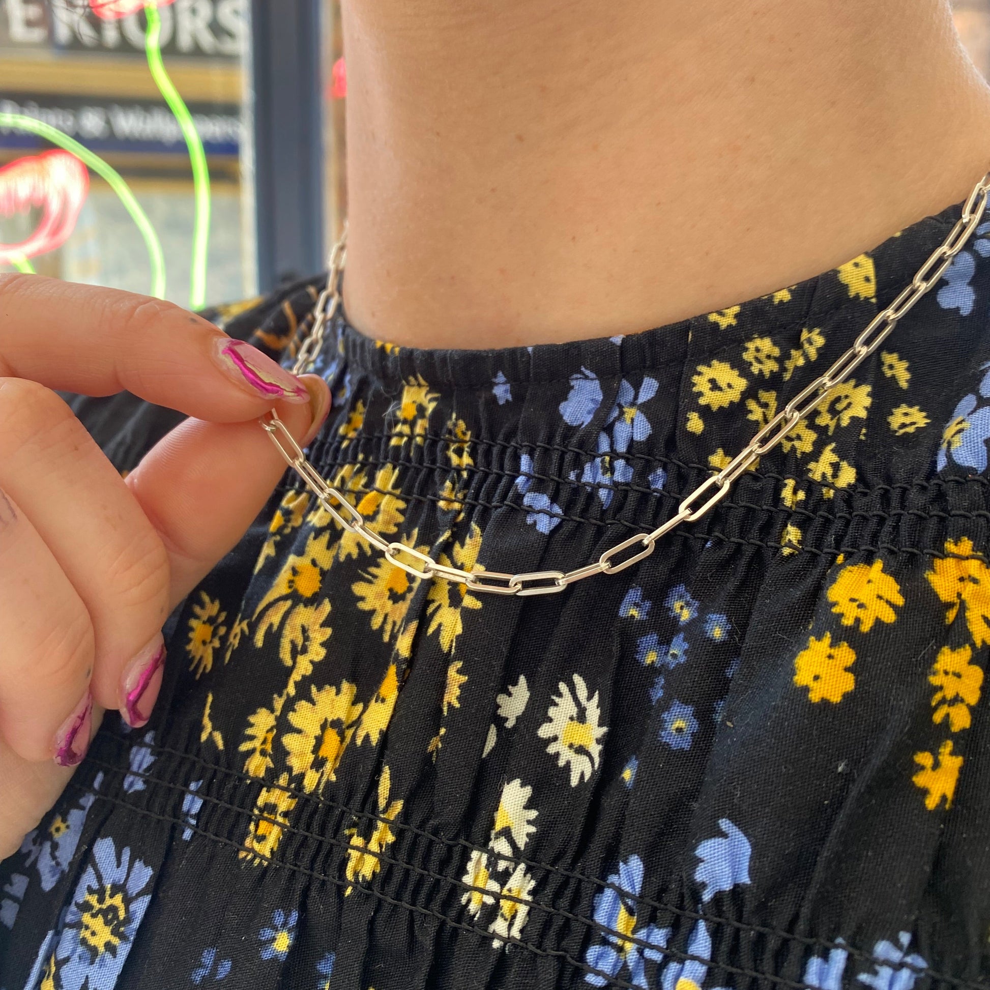 Sterling Silver Chain Necklace 16 inch