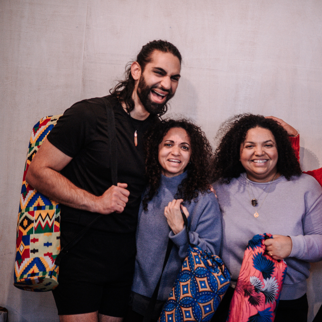 Handmade Yoga Bag in Yellow with African Wax Print