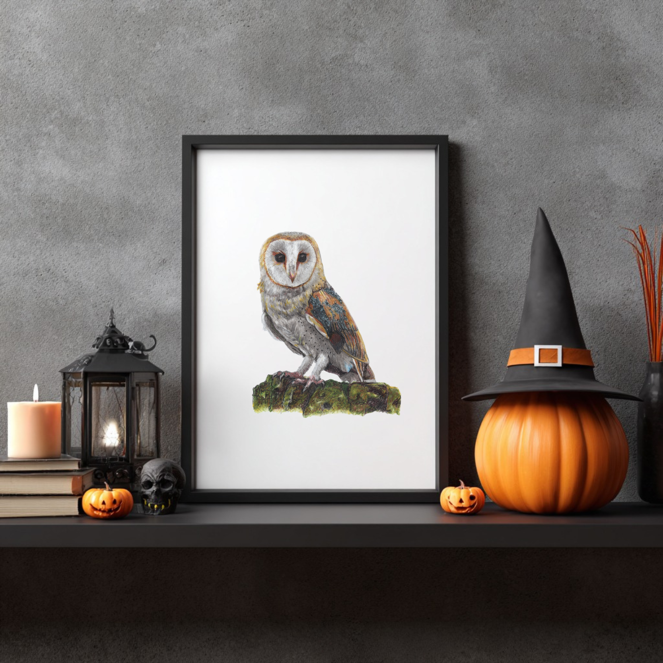 Barn Owl Art Print Wildlife Wall Art for Nature Lovers