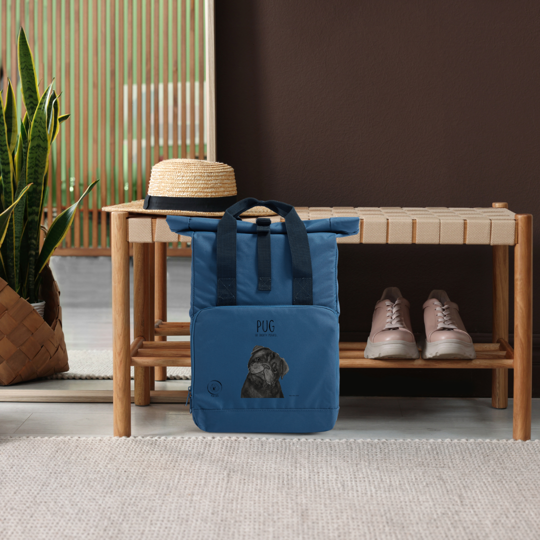 Pug or Snorty Potato Ethical Backpack for Pug Lovers Black