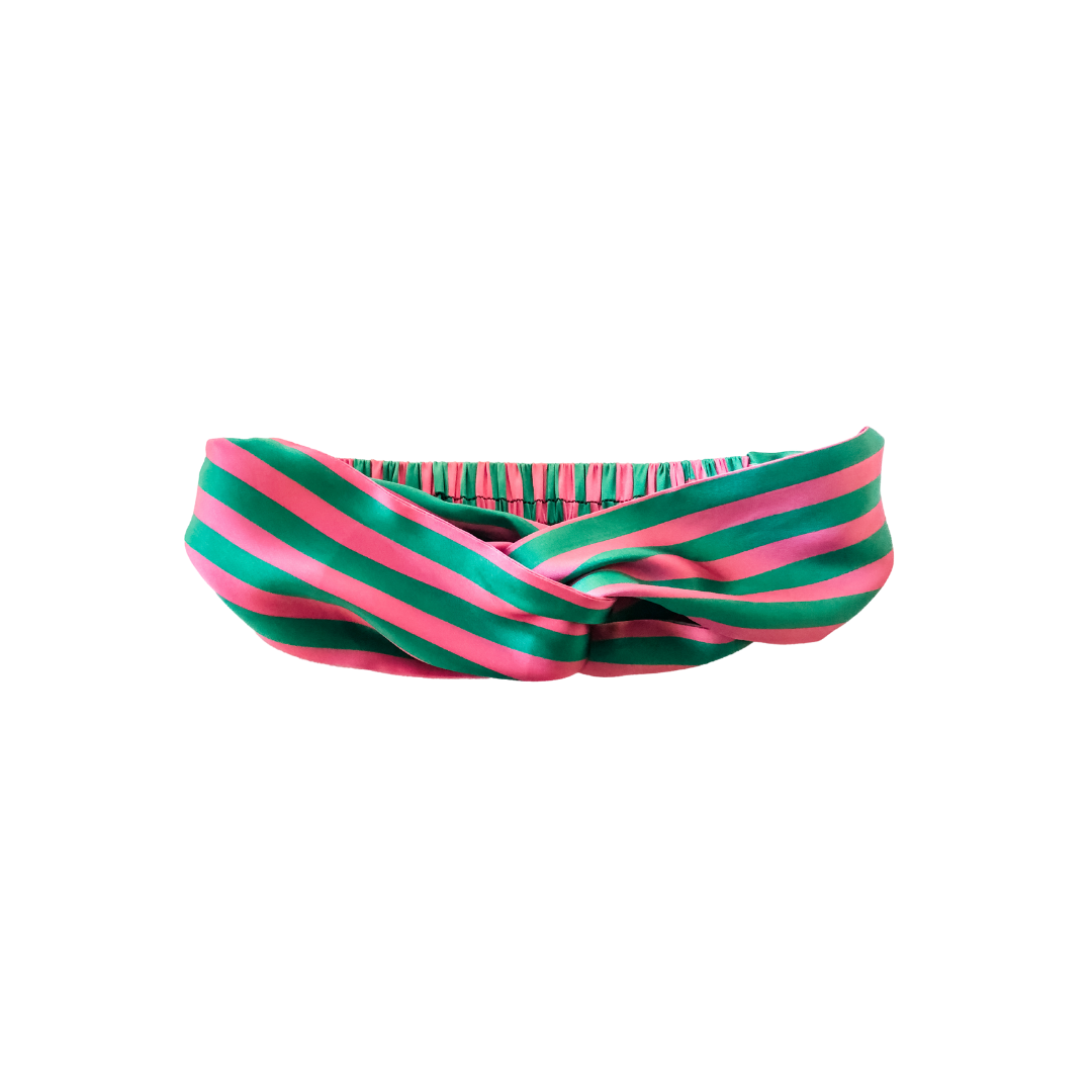 Flamingo Stripe Silk Headband