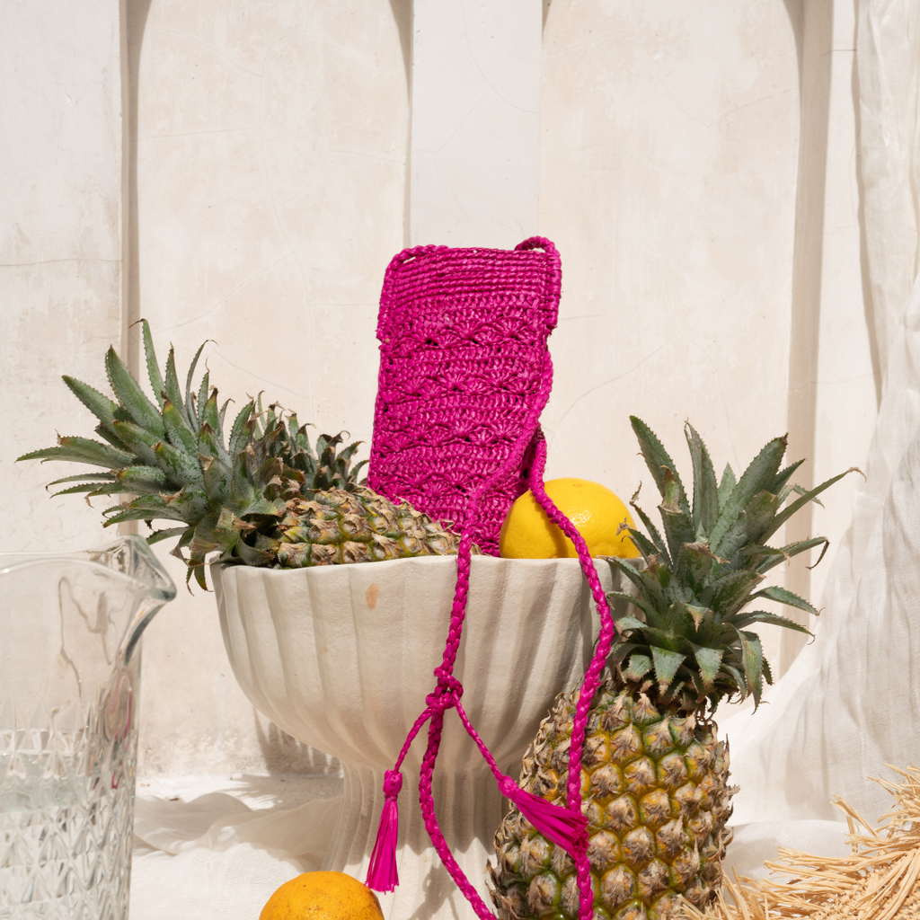 Raffia Phone Pouch Crossbody