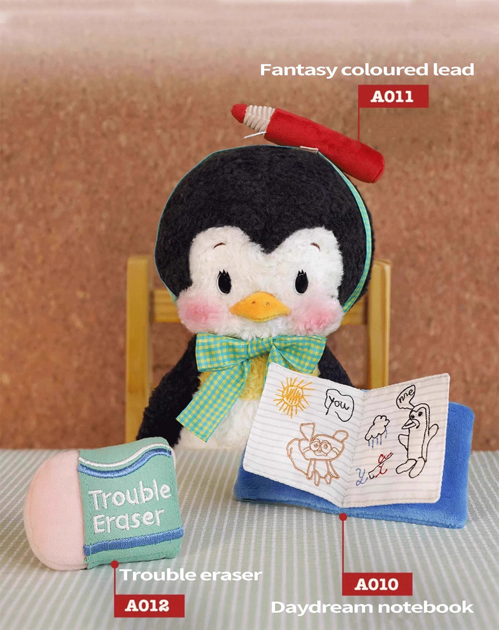 Olly Penguin Plush Toy with Creative Accessories