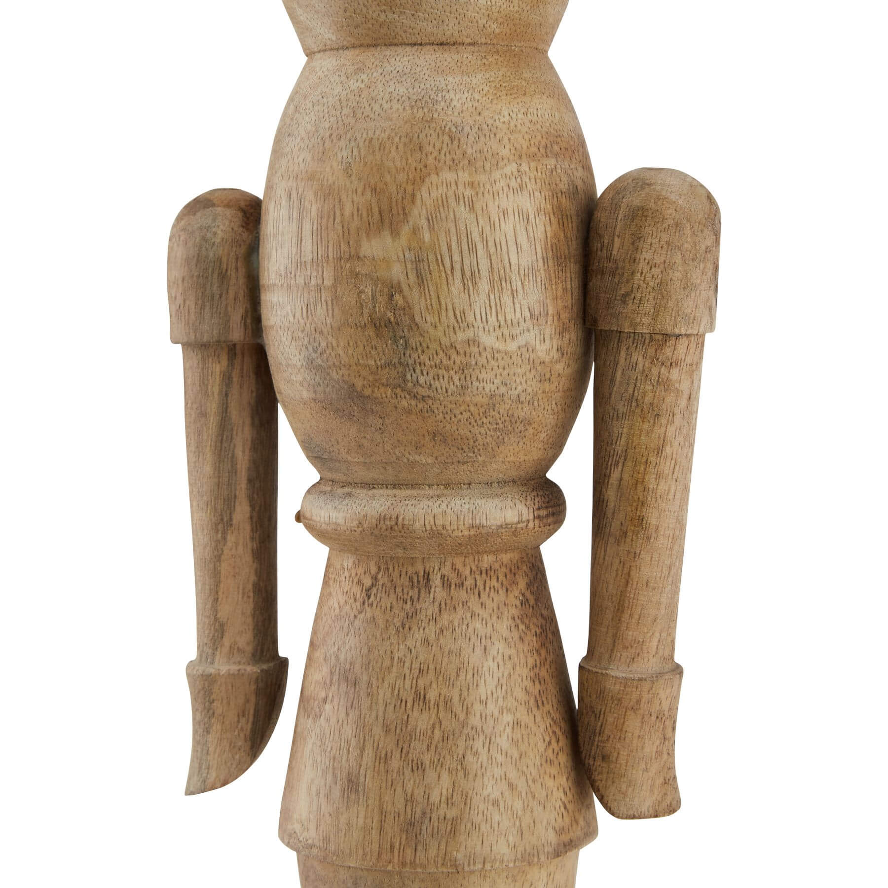 Handcrafted wooden nutcracker in warm brown, 50cm tall, with rustic holiday charm for mantels or tabletops by RoomLondon at brixbailey.com