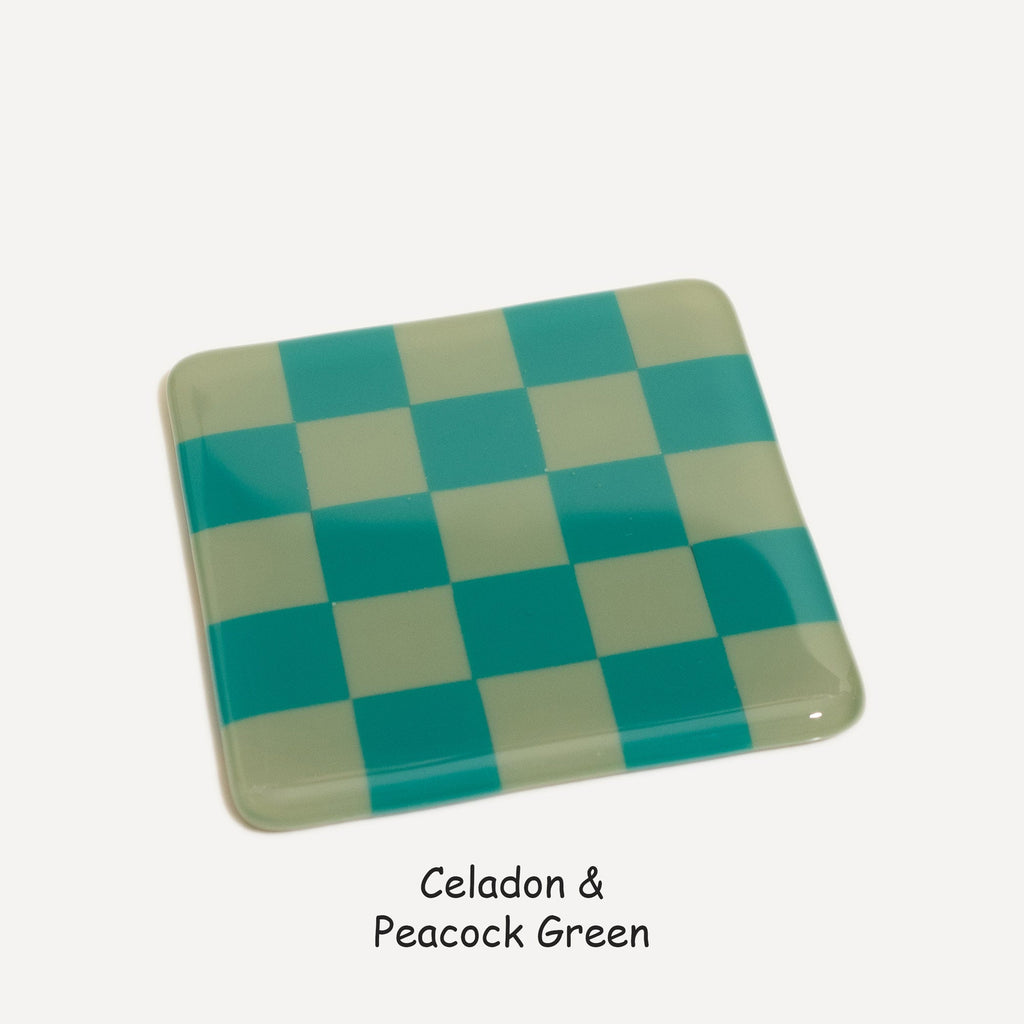 10cm Chequered Dual Colour Coaster Oceanside Collection