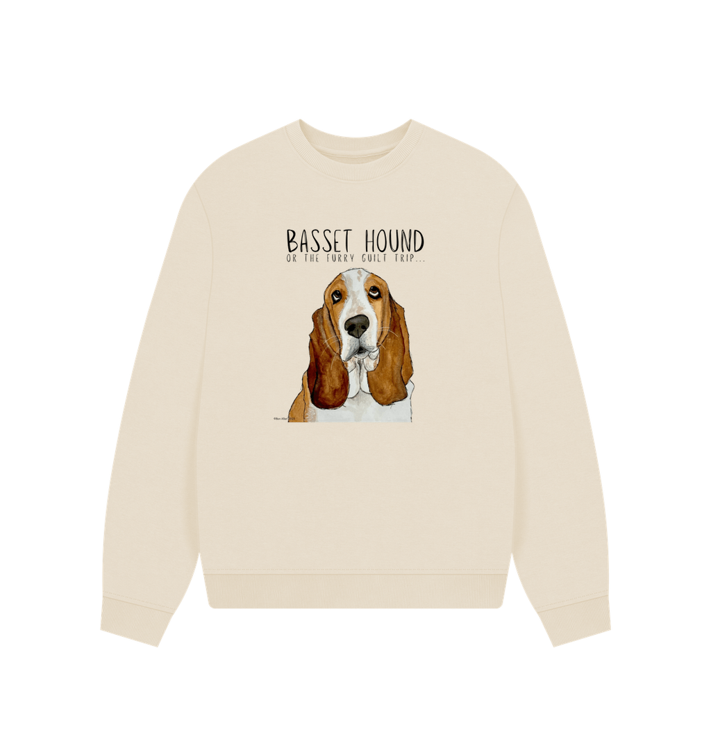 Basset Hound Women's Oversized Sweatshirt in Organic Cotton