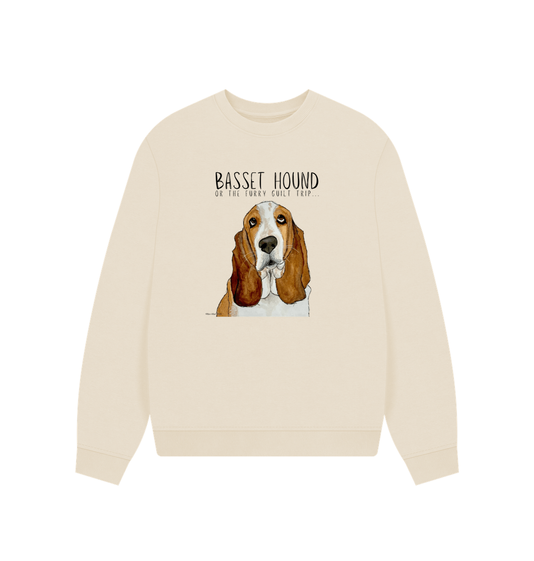 Basset Hound Women's Oversized Sweatshirt in Organic Cotton