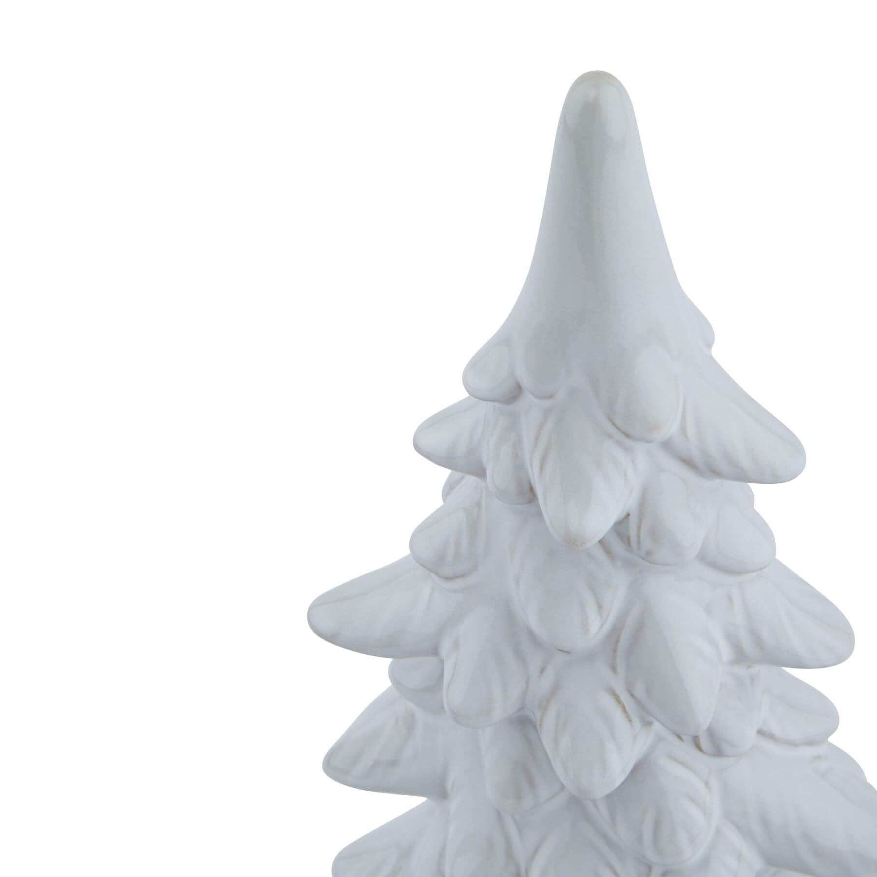 Handcrafted frosted fir tree sculpture with snow-dusted branches, 40 cm tall, perfect for winter decor  by Sostter at brixbailey.com