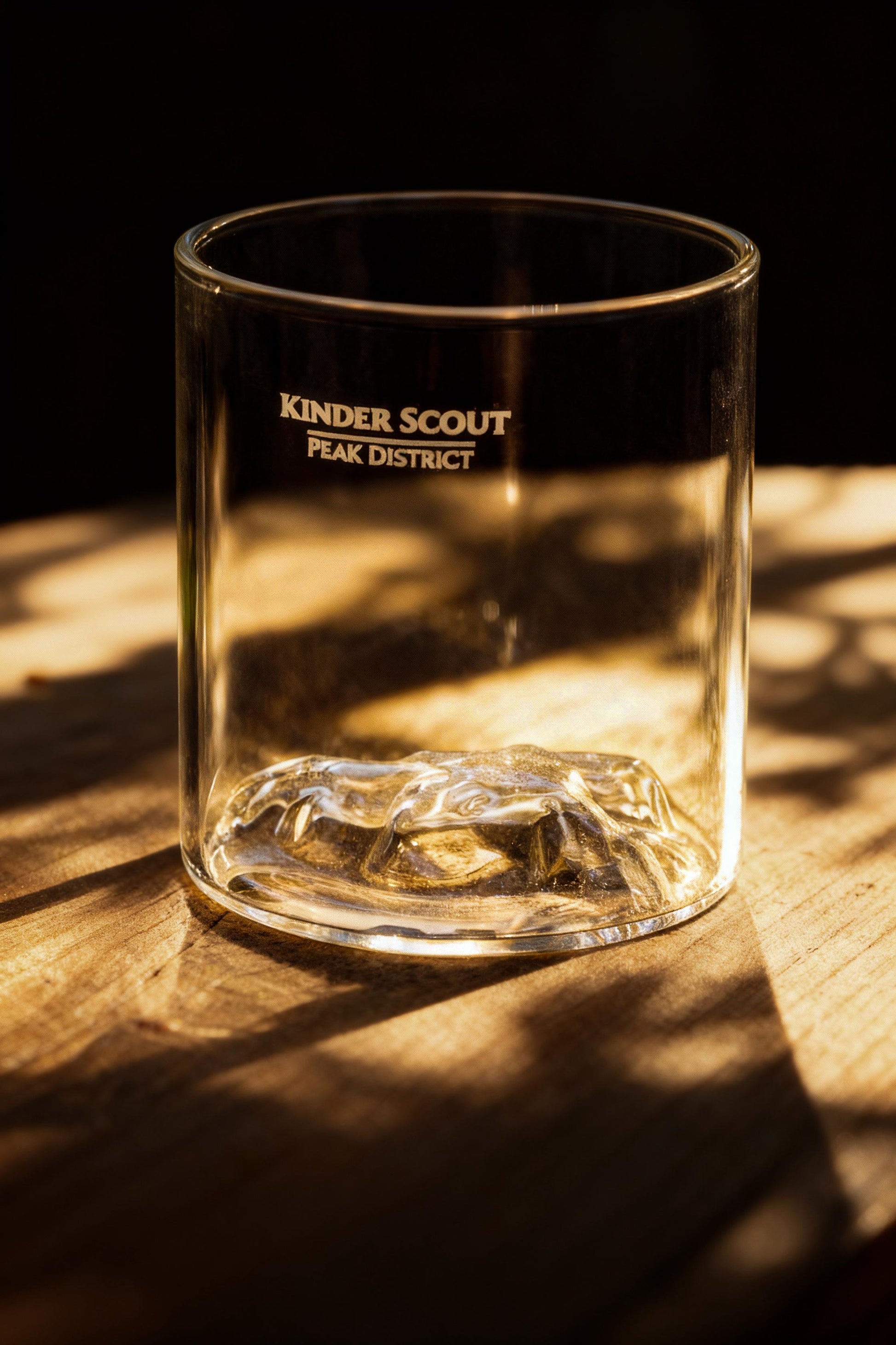 Kinder Scout Whisky Tumbler and Coaster Set Peak District Mountain Gift