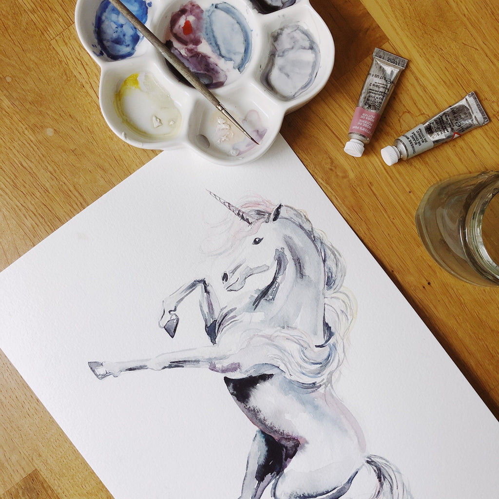 Unicorns and Rainbows Hand Designed Wallpaper