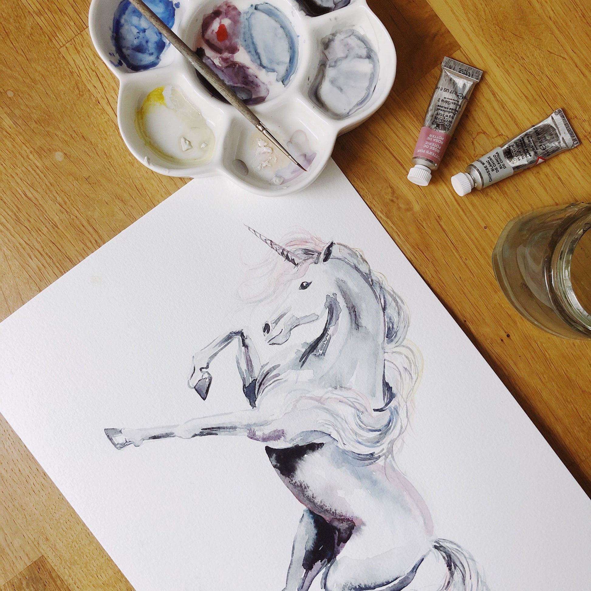 Unicorns and Rainbows Hand Designed Wallpaper