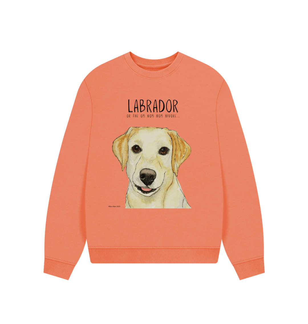 Will Sit for Snacks Yellow Labrador Oversized Sweatshirt