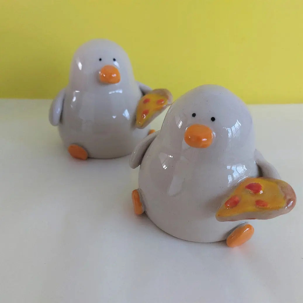 Naomi Pizza Duck Ceramic Handmade Ornament