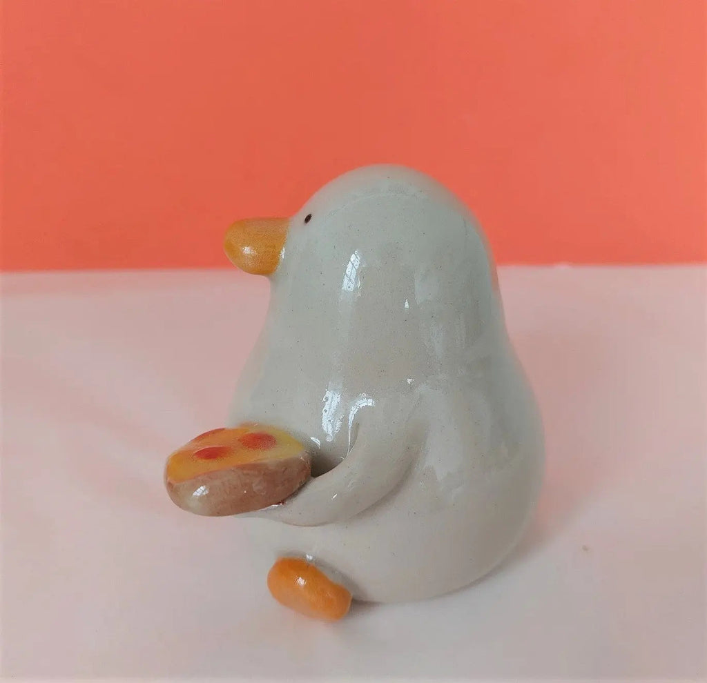 Naomi Pizza Duck Ceramic Handmade Ornament