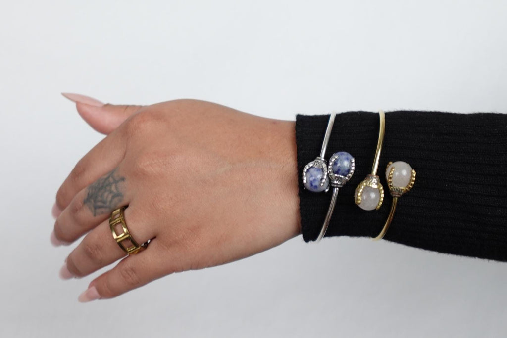 Gem Duo Adjustable Wire Bangles