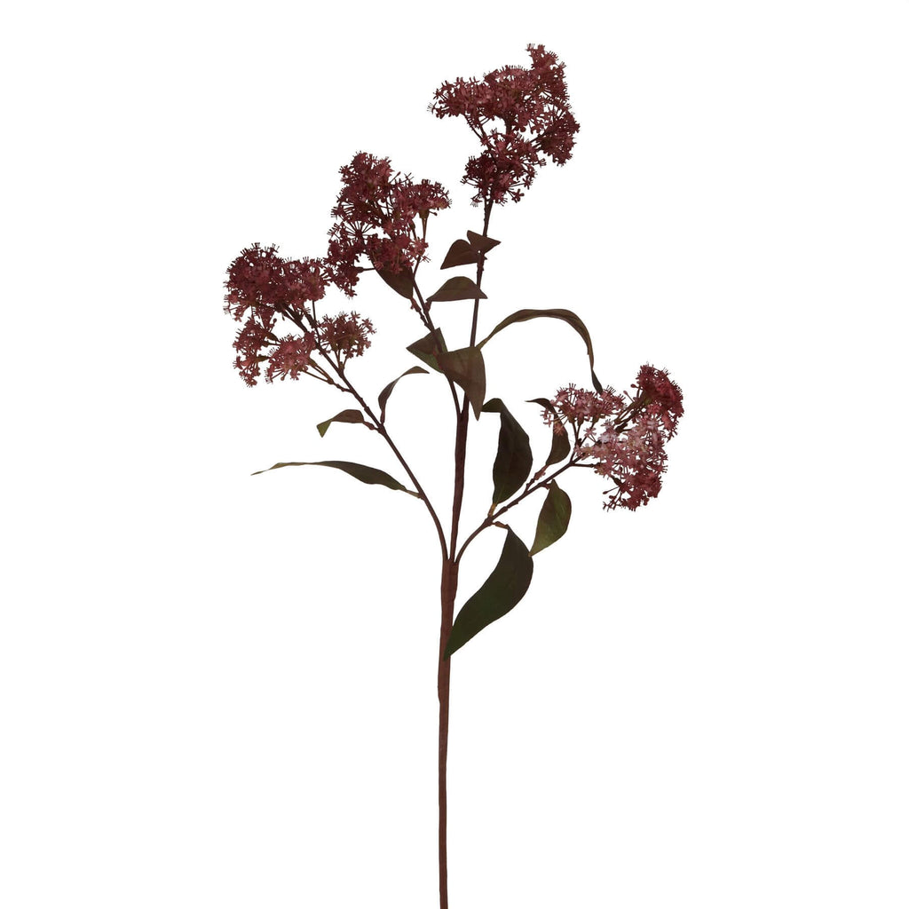 Burgundy smokebush stem, lifelike artificial floral with deep red hues and delicate texture, 79cm tall for vase arrangements by Sostter at brixbailey.com