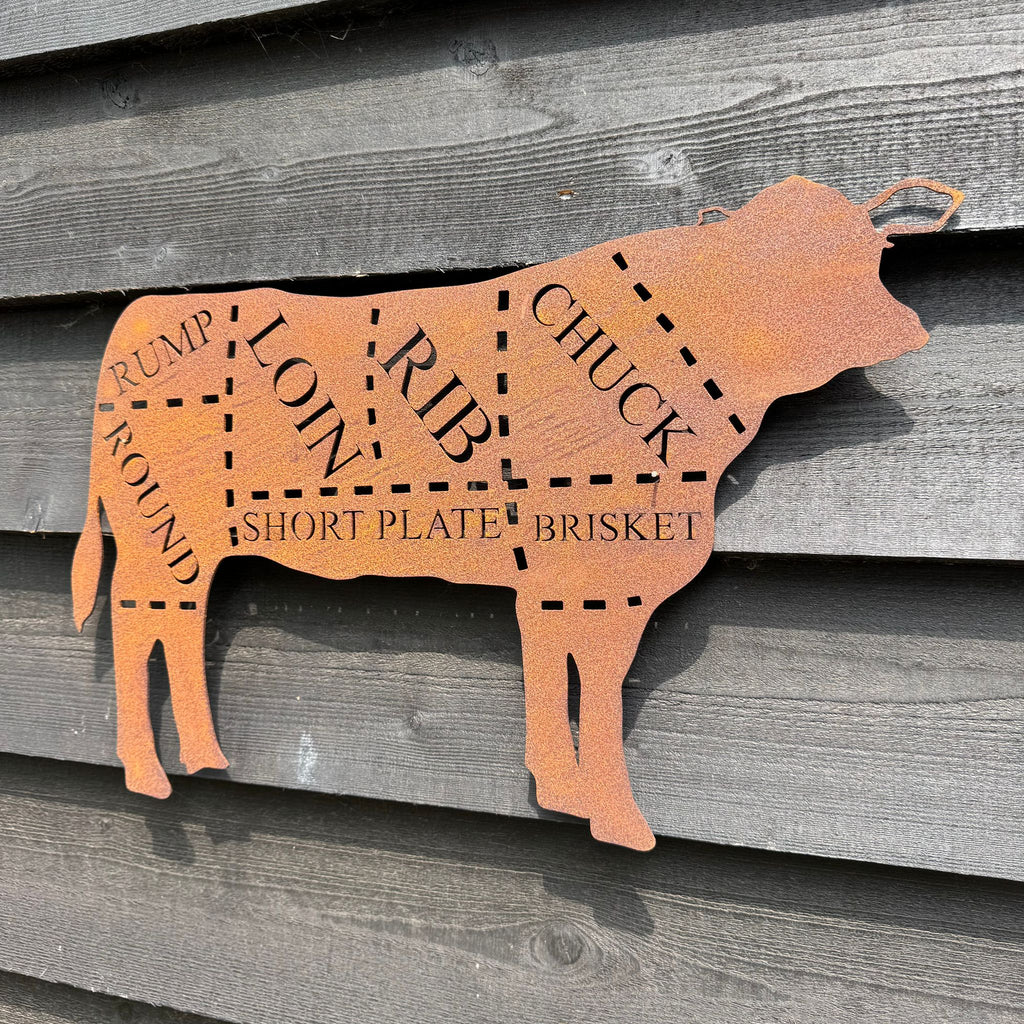 Butchers Cow Wall Sign Metal Art