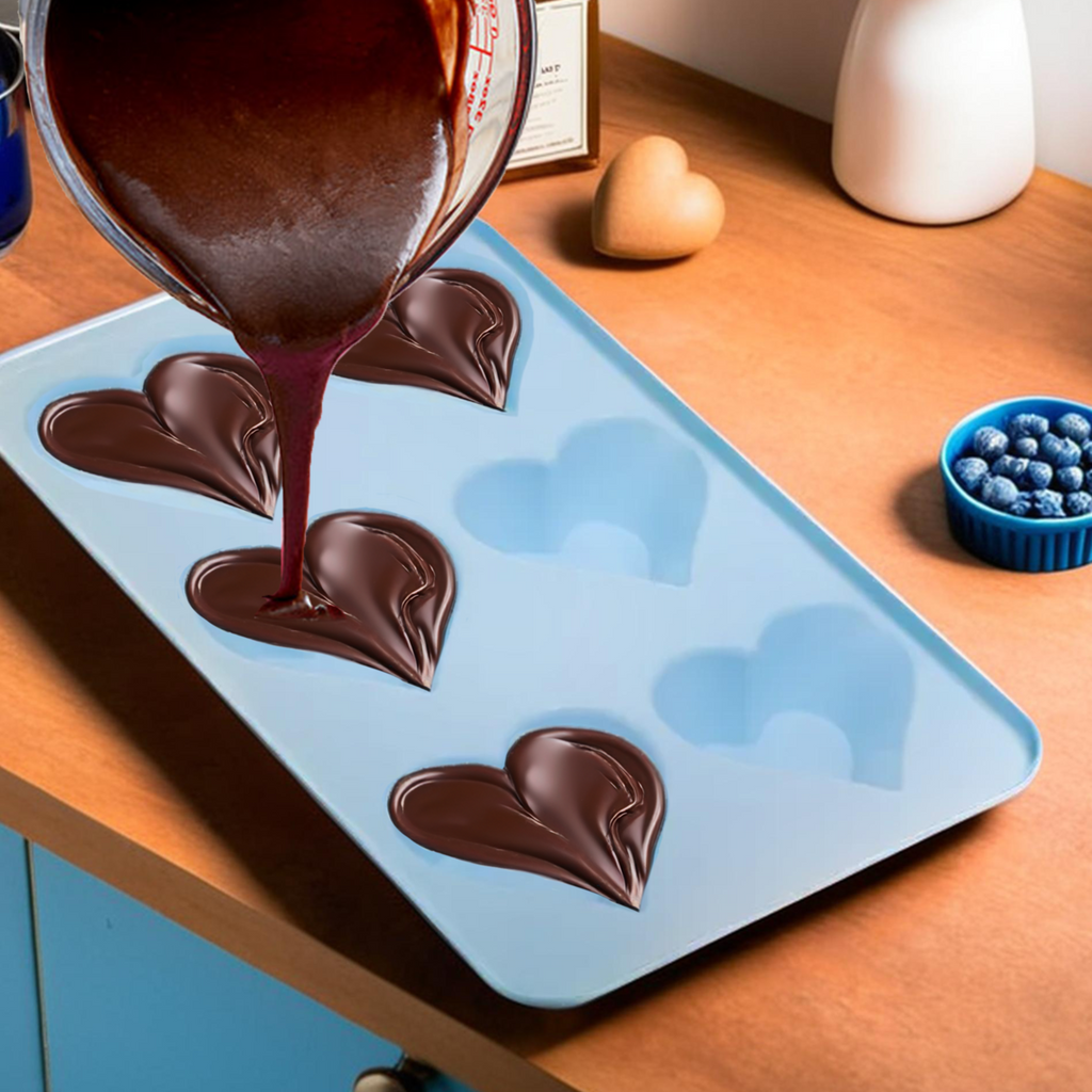 Pastel Blue Heart Shape Cake Mould