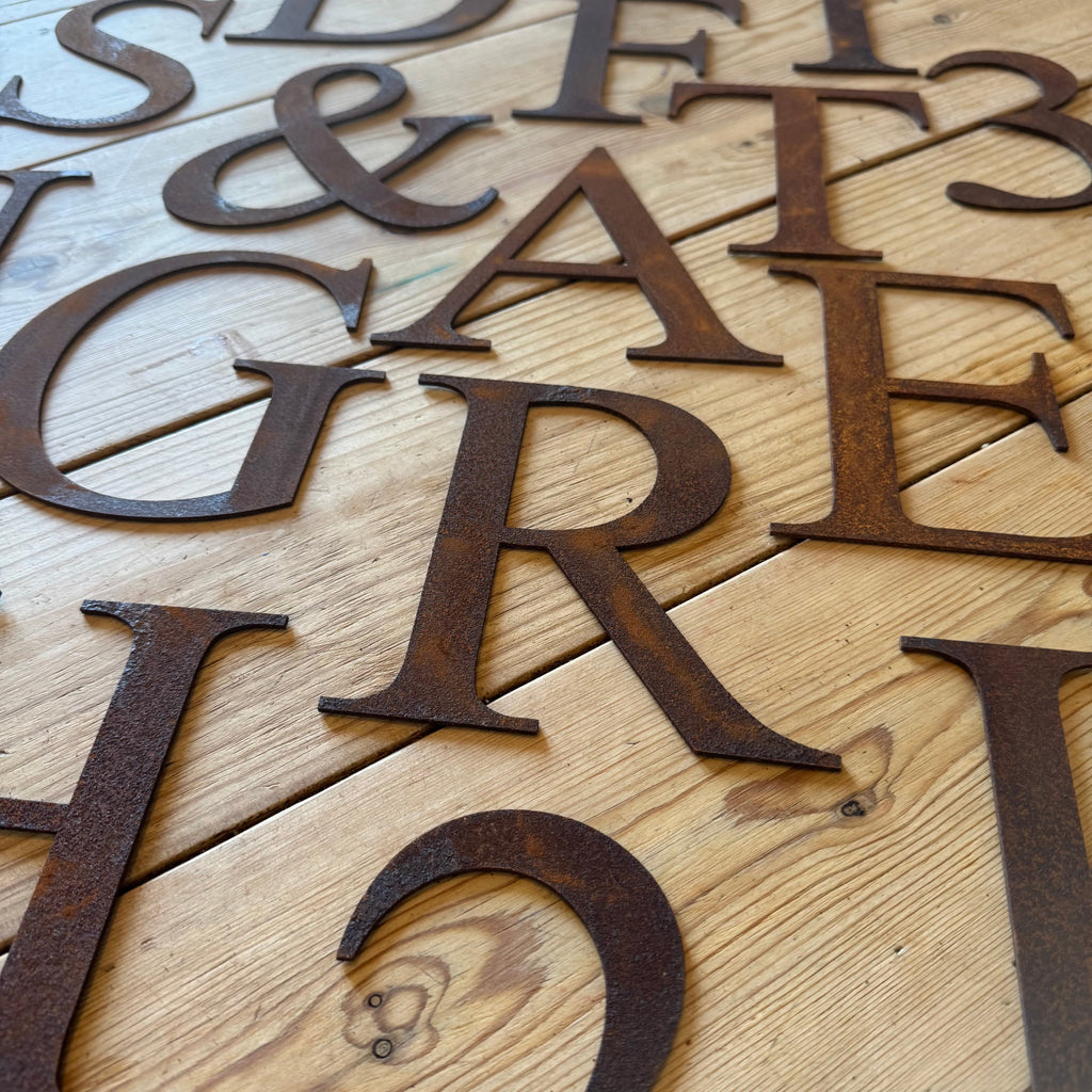 Rustic Metal Letters and Numbers 5 inch and 12 inch for Home and Garden Decor