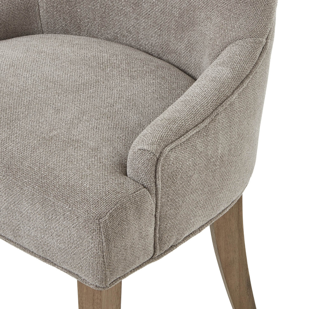 Brockham woven taupe dining chair with ergonomic curved design and solid wood frame by RoomLondon at brixbailey.com