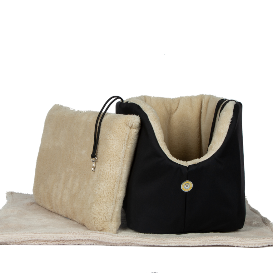 Black and Beige Luxury Rainy Bear Dog Carrier