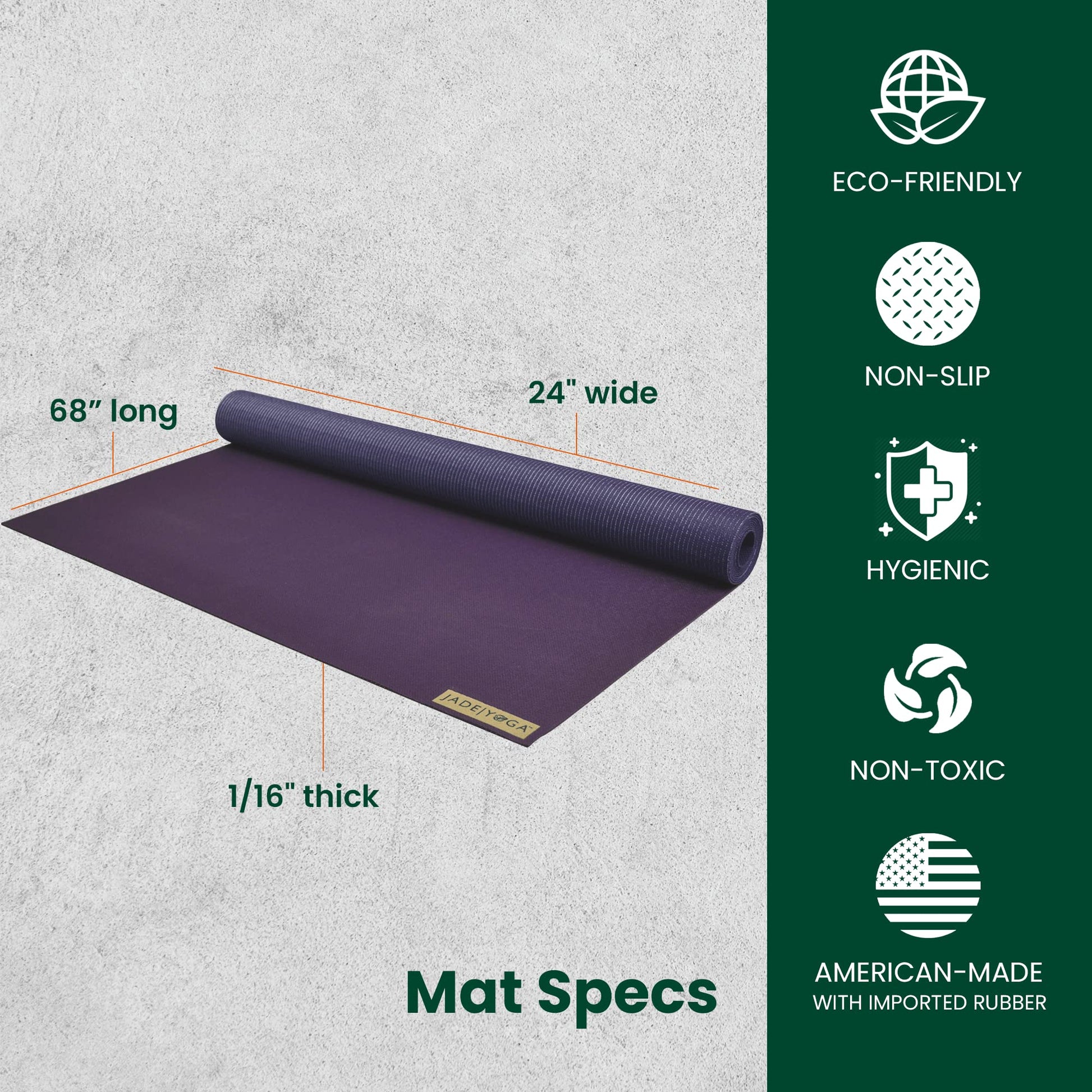 Voyager Yoga Travel Mat 61 x 173 cm Purple