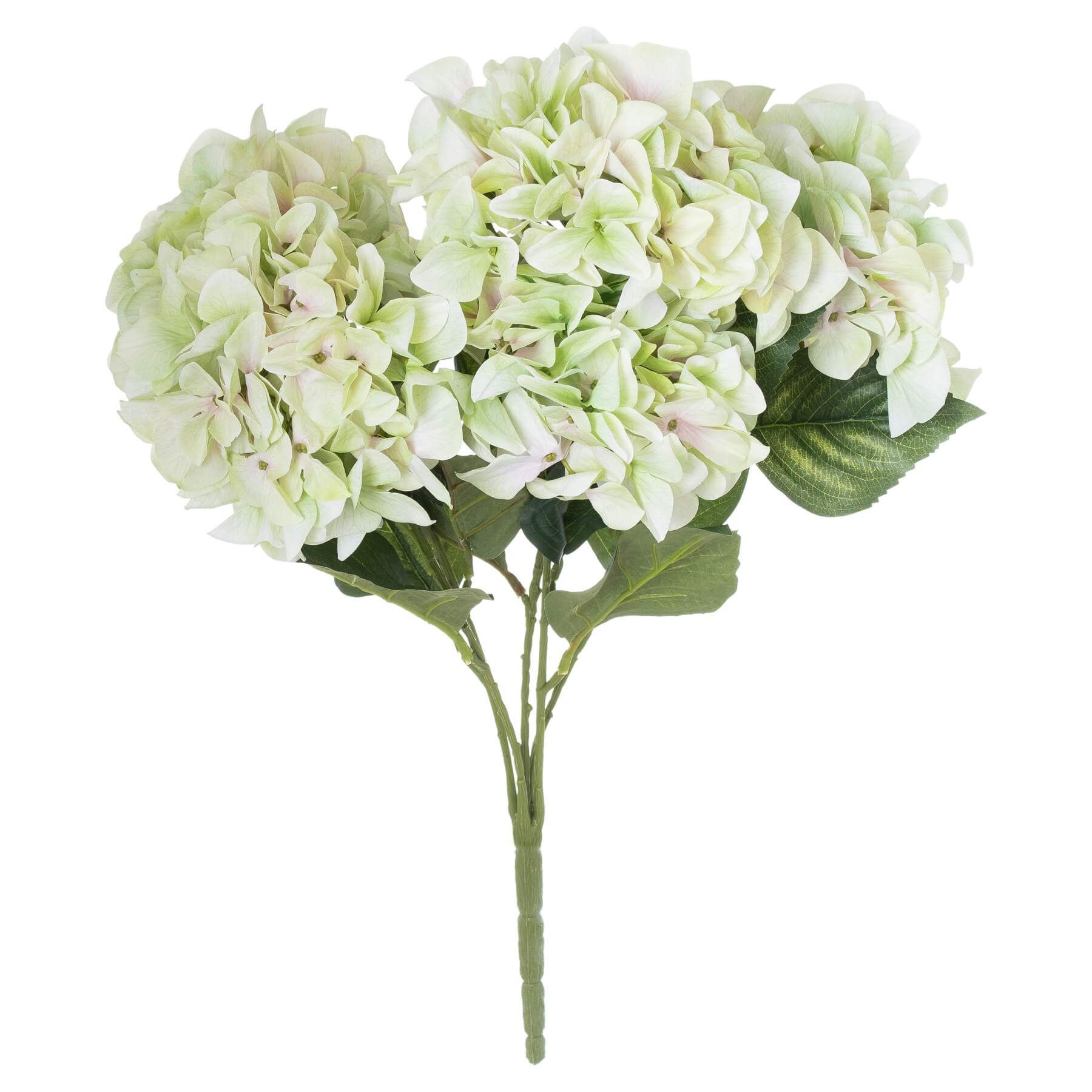 Lifelike green hydrangea bouquet, artificial floral arrangement for home decor or gifts, rich plastic foliage in natural tones by sostter at brixbailey.com