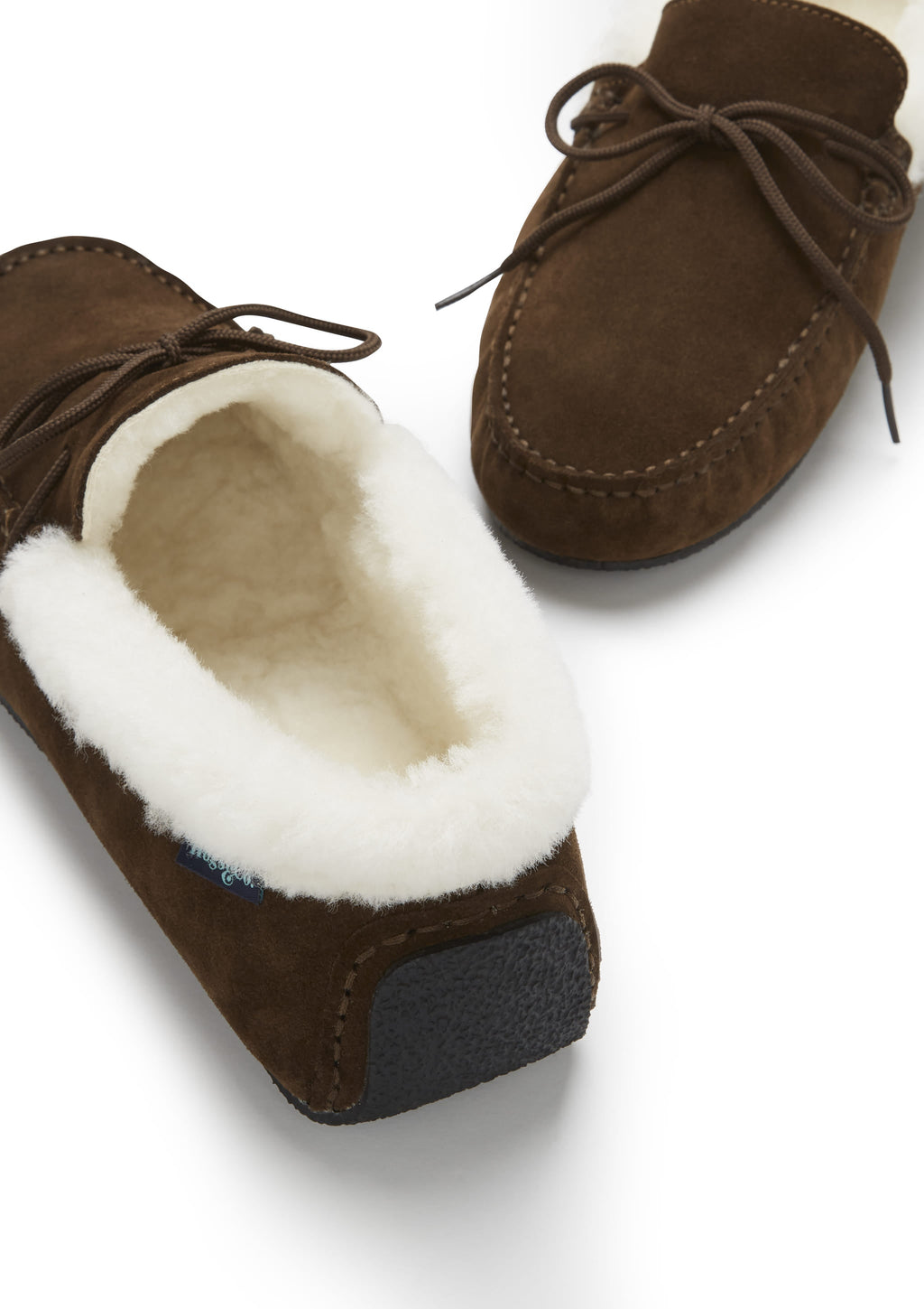 Brown Suede Sheepskin Slippers