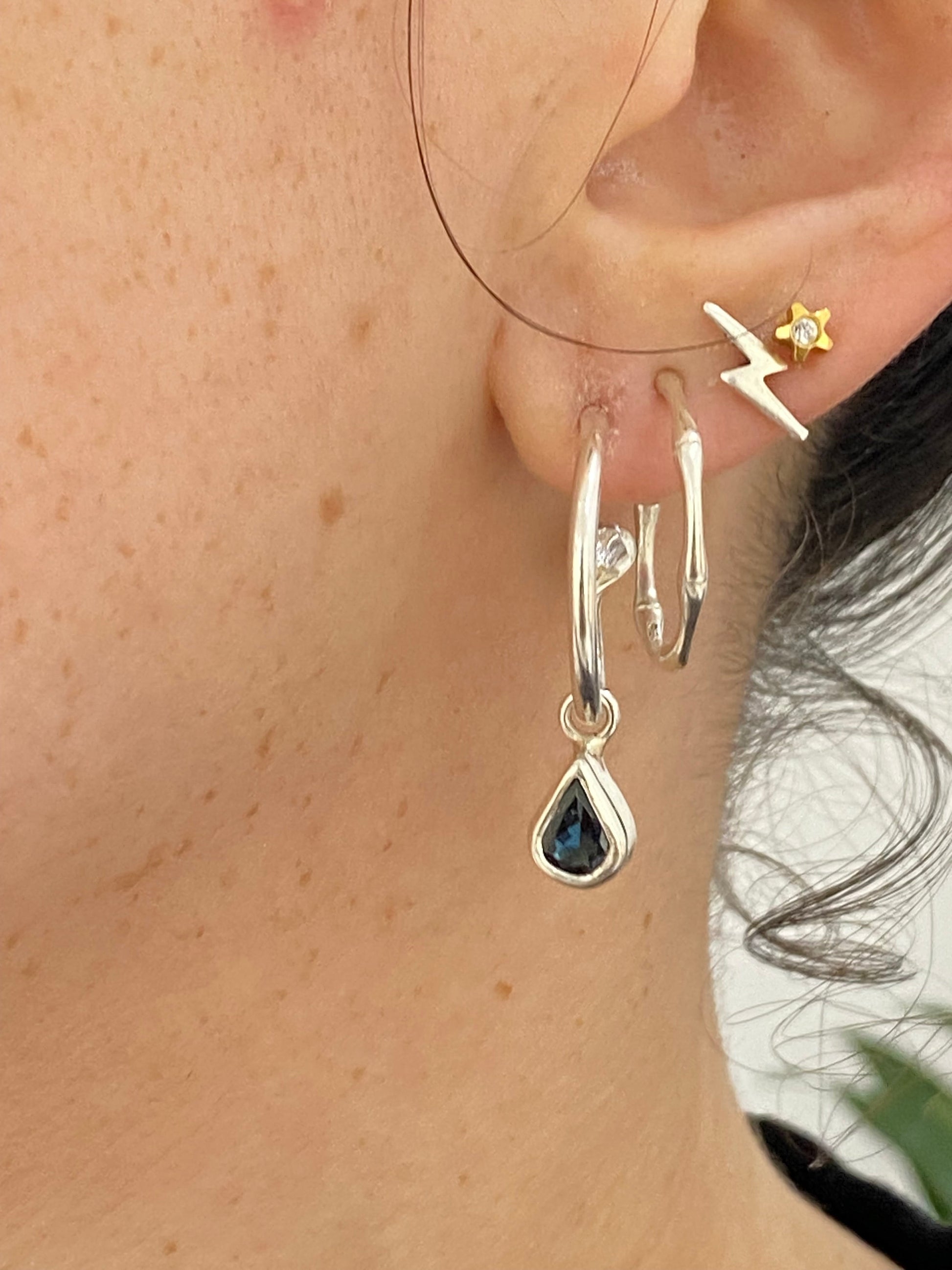 Tanzanite Teardrop Hoops
