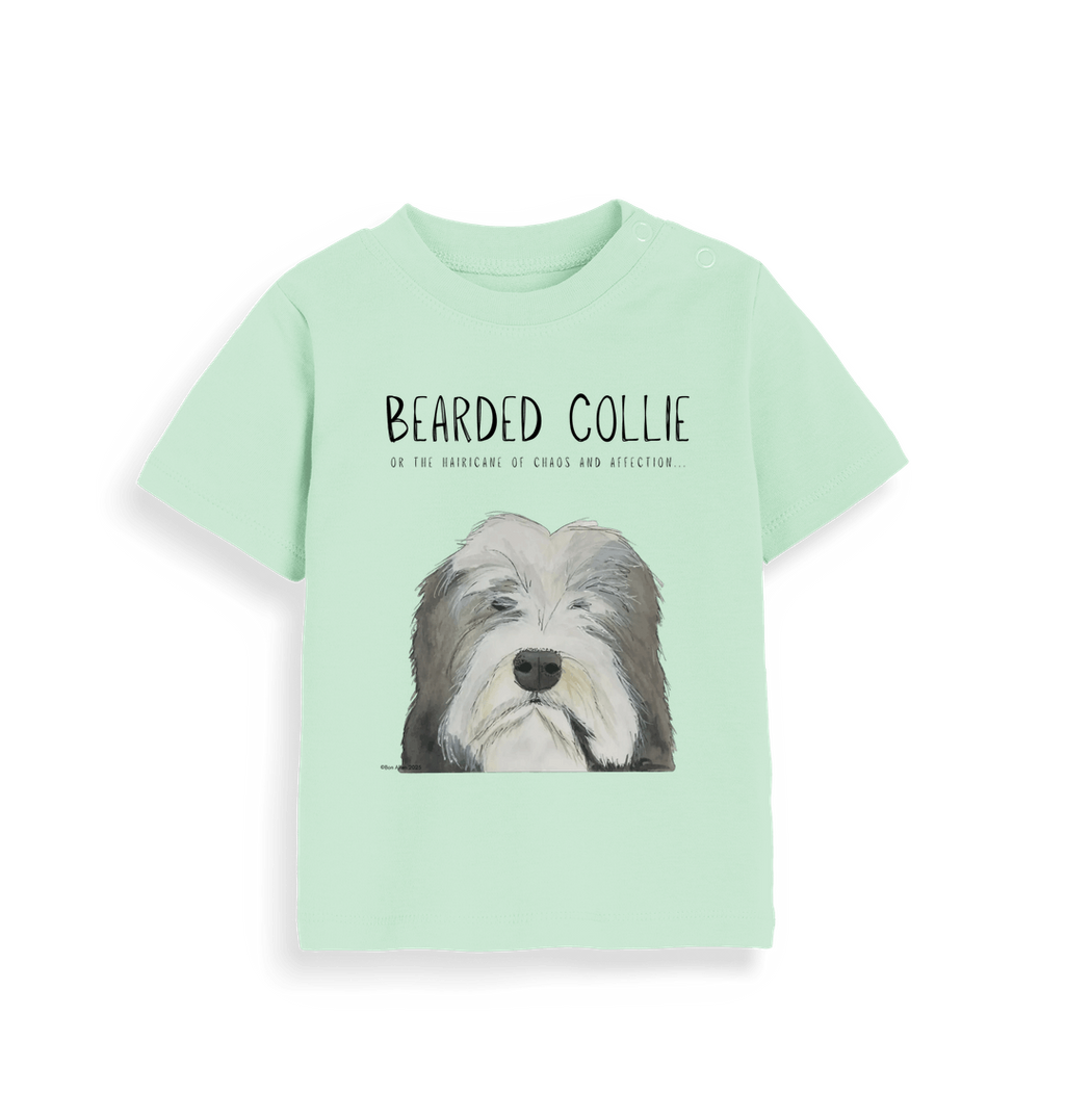 Bearded Collie Baby T-Shirt in Organic Cotton