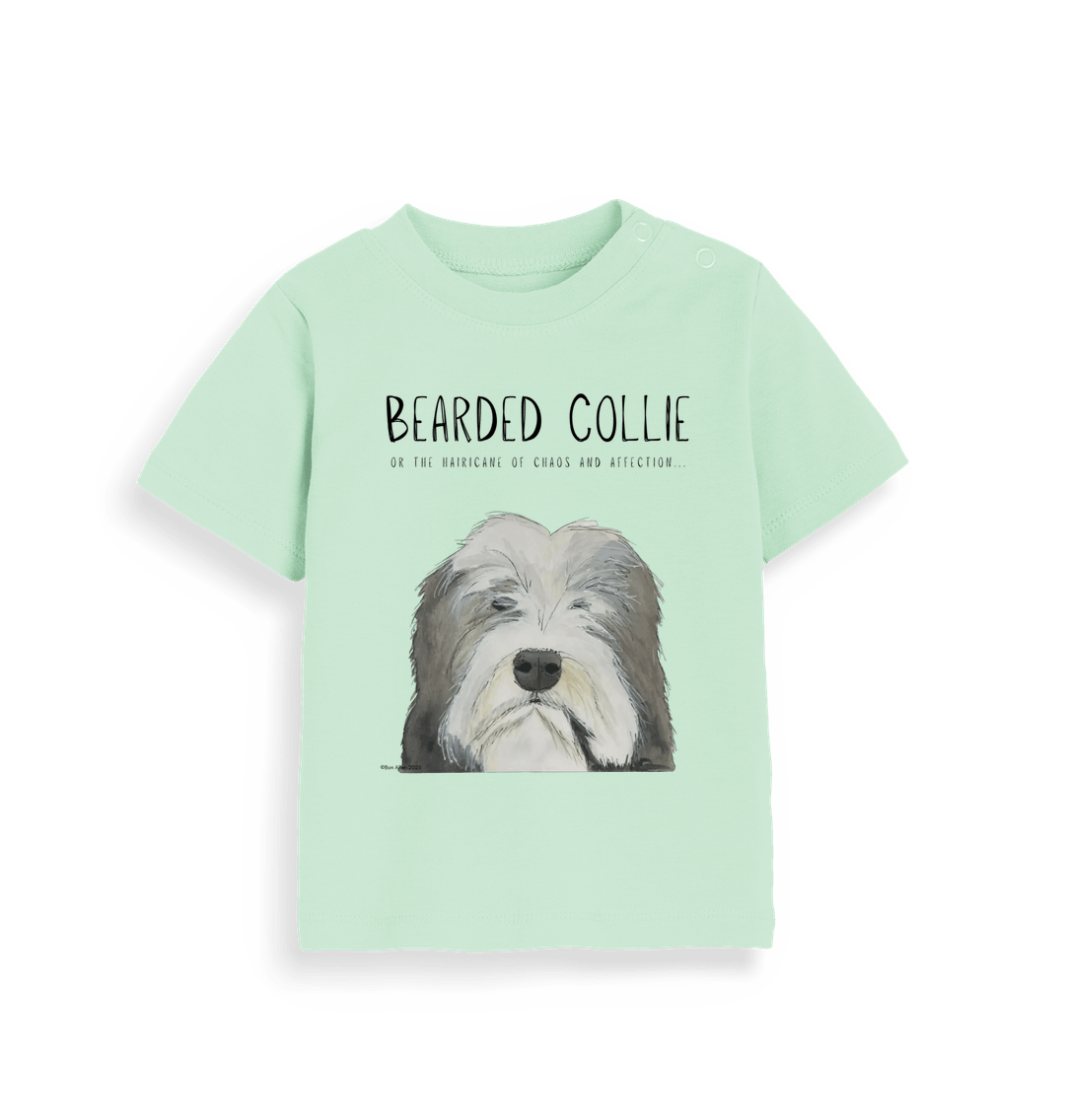 Bearded Collie Baby T-Shirt in Organic Cotton