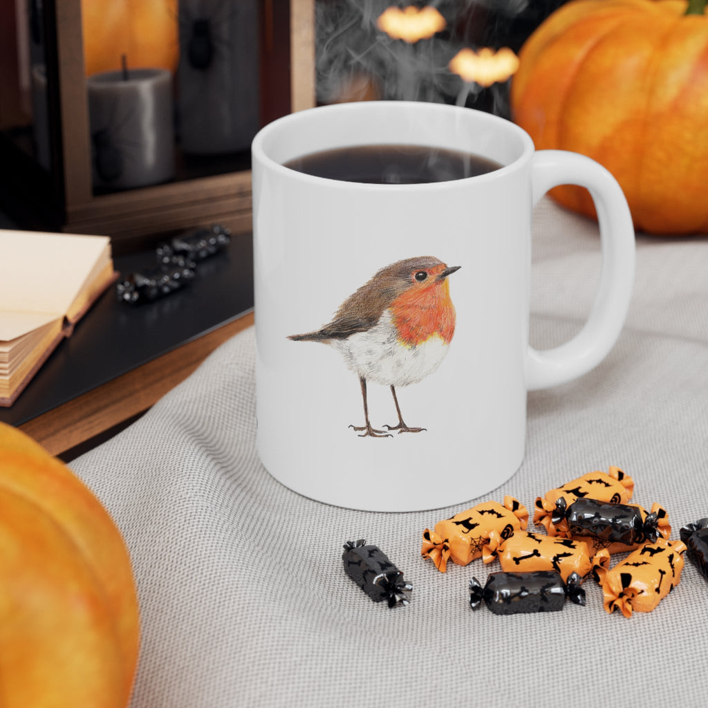 Robin Bird Ceramic Coffee Mug 15oz