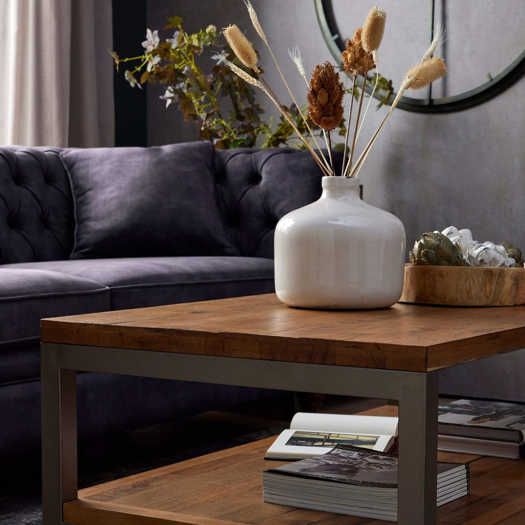 Dried Protea bouquet in earthy tones, preserved artisanal blooms for rustic or modern home decor centerpiece. by Sostter at brixbailey.com