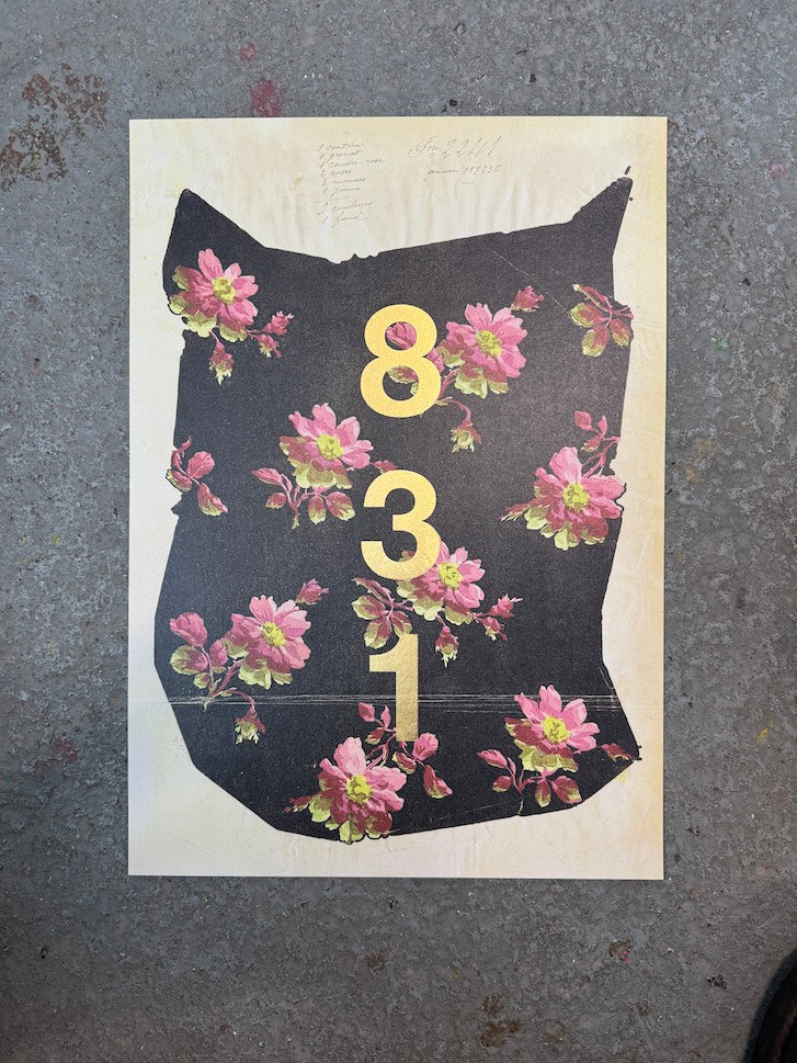 831 I Love You Screen Printed Art Print with Gold Leaf
