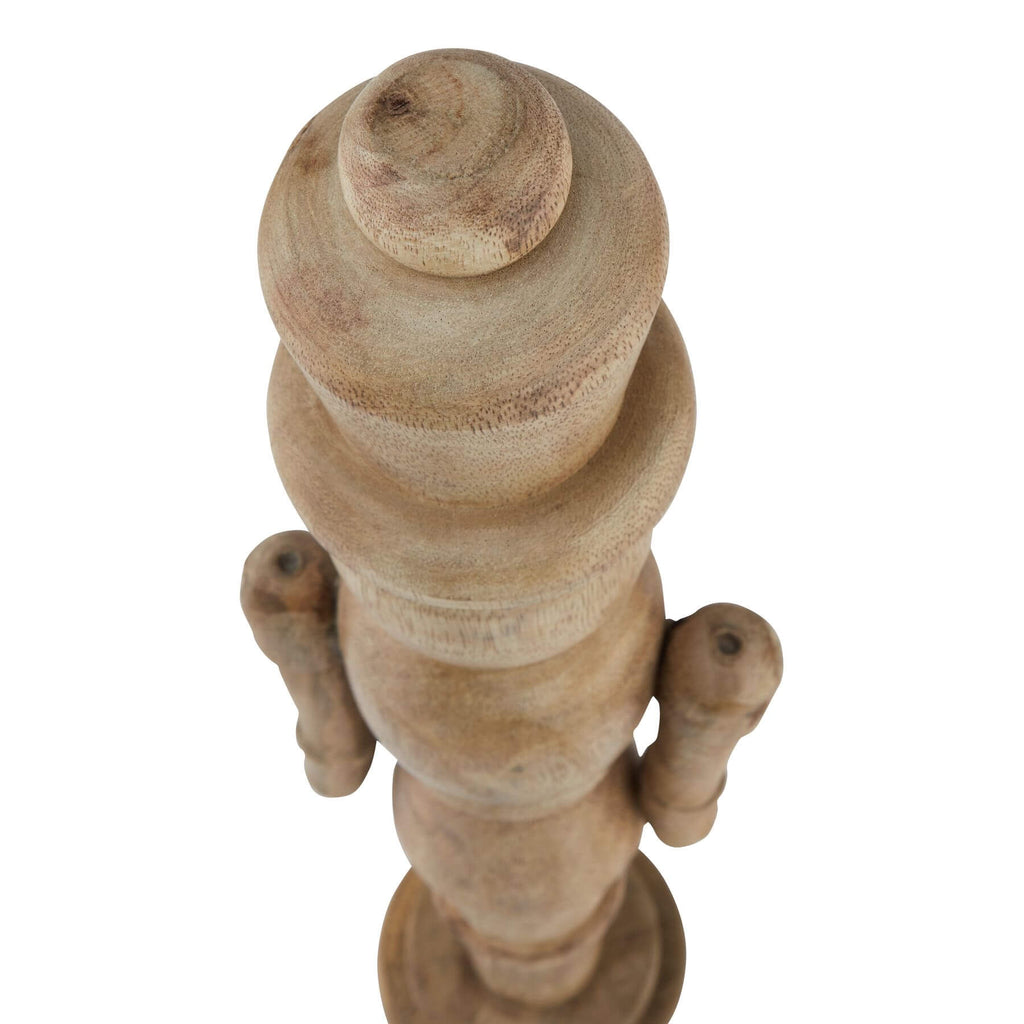 Handcrafted wooden nutcracker, 50cm tall, warm brown finish, classic silhouette with rustic details for holiday decor. by RoomLondon at brixbailey.com