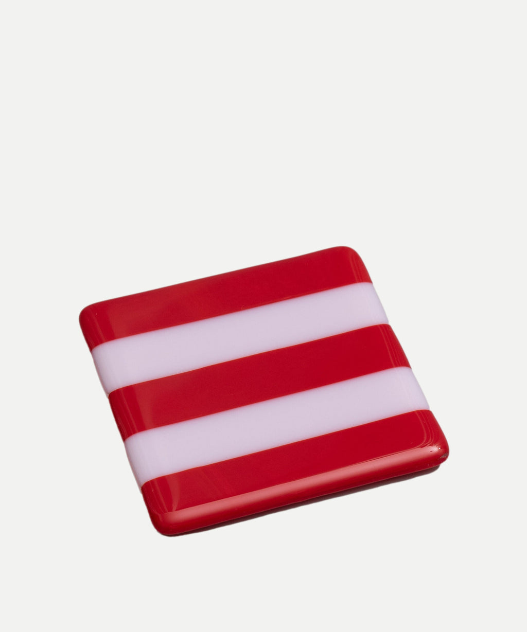 Striped Dual Coloured Glass Coaster 10cm Bullseye