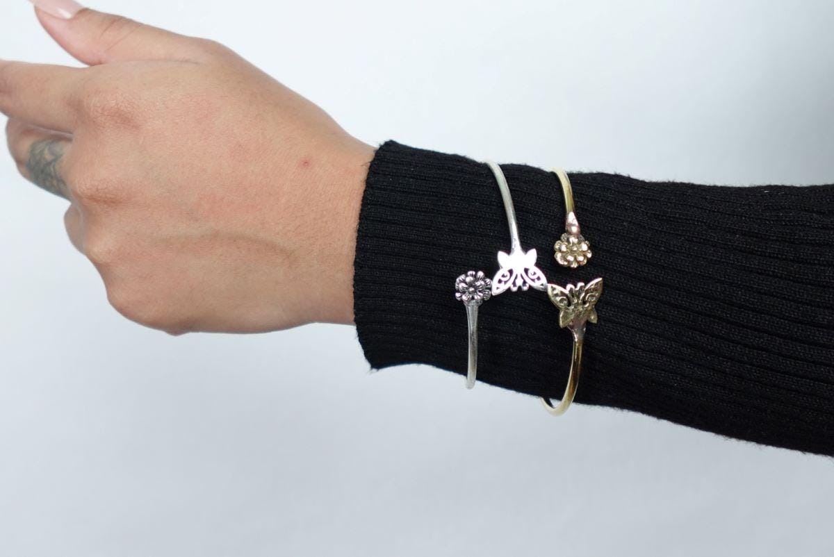 Whimsical Butterfly Open Bangles
