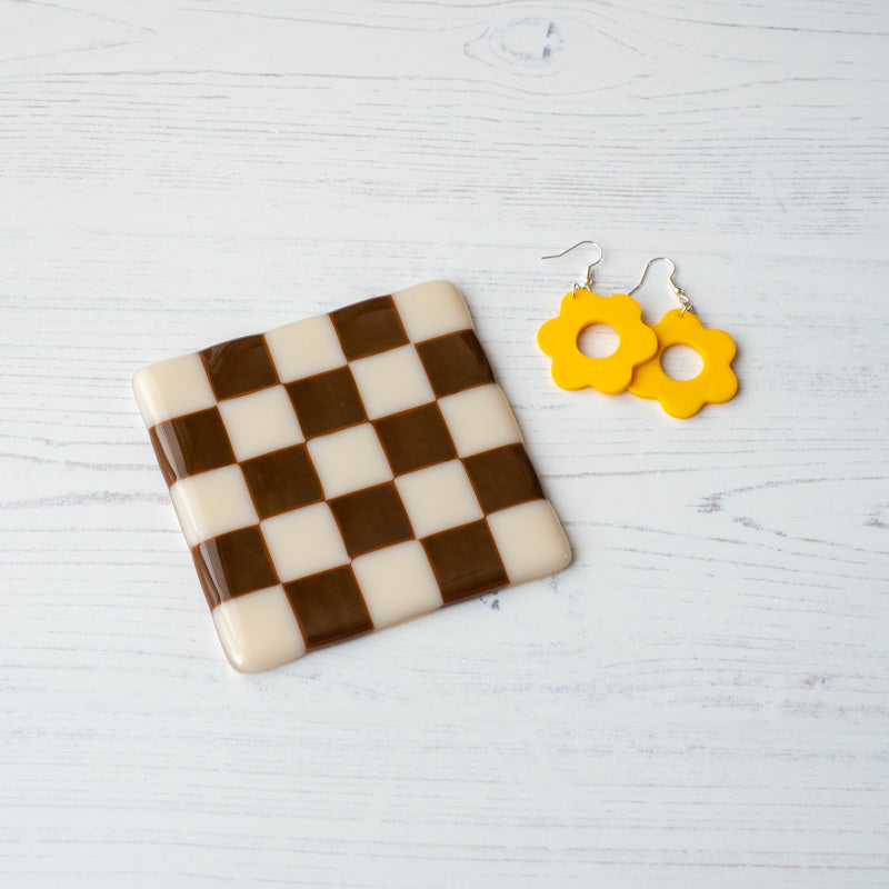 10cm Chequered Dual Coloured Coaster Bullseye Collection