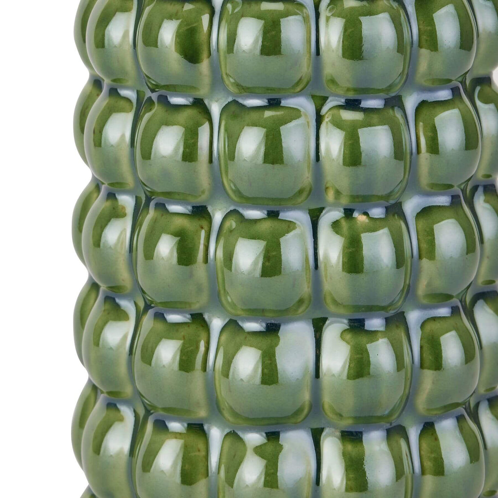 Handcrafted olive bubble vase with textured ceramic glaze, modern centerpiece for floral arrangements or sculptural decor. by RoomLondon at brixbailey.com