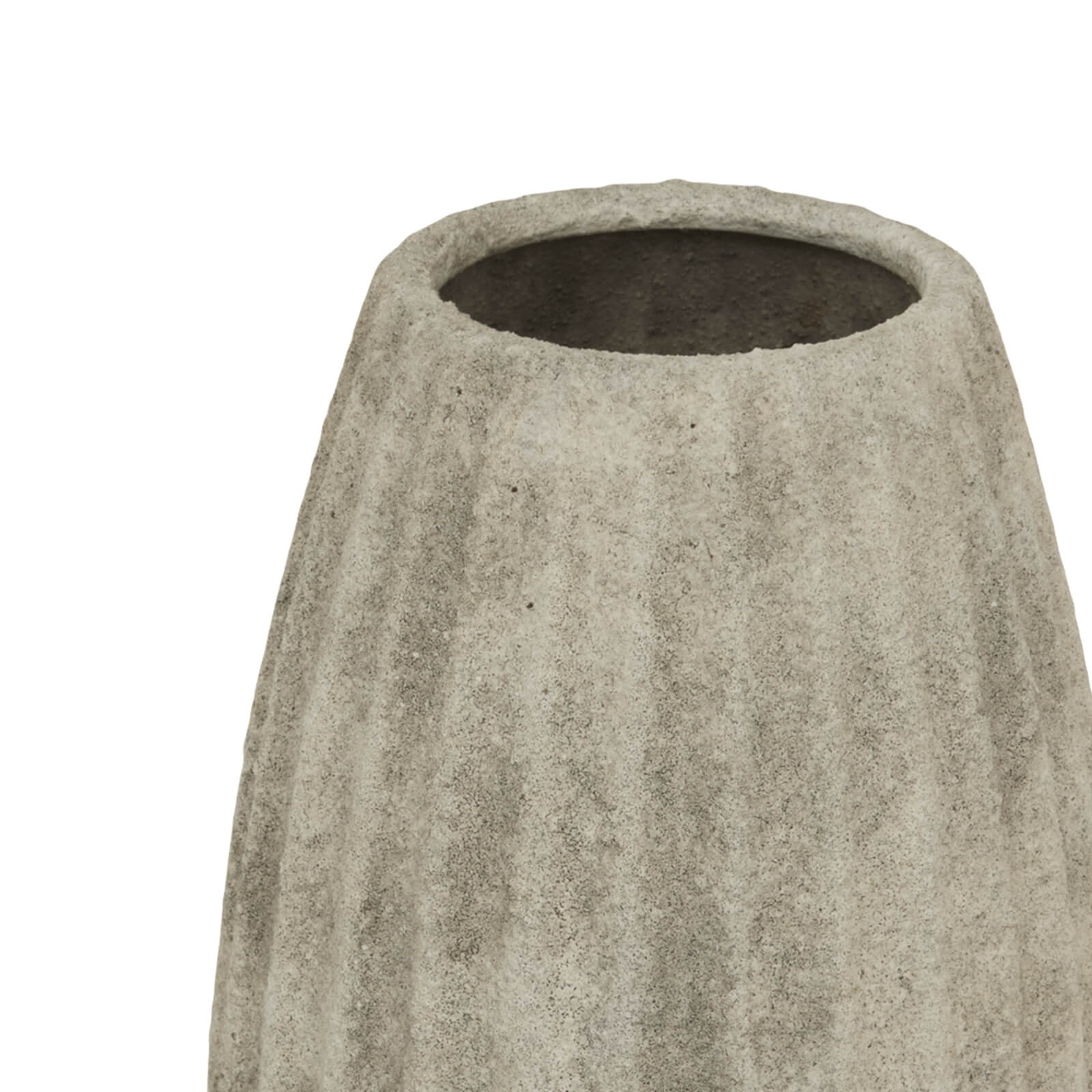 Handcrafted light grey ceramic vase with matte finish, Mediterranean-inspired design, 31cm tall, for flowers or decor by Sostter at brixbailey.com