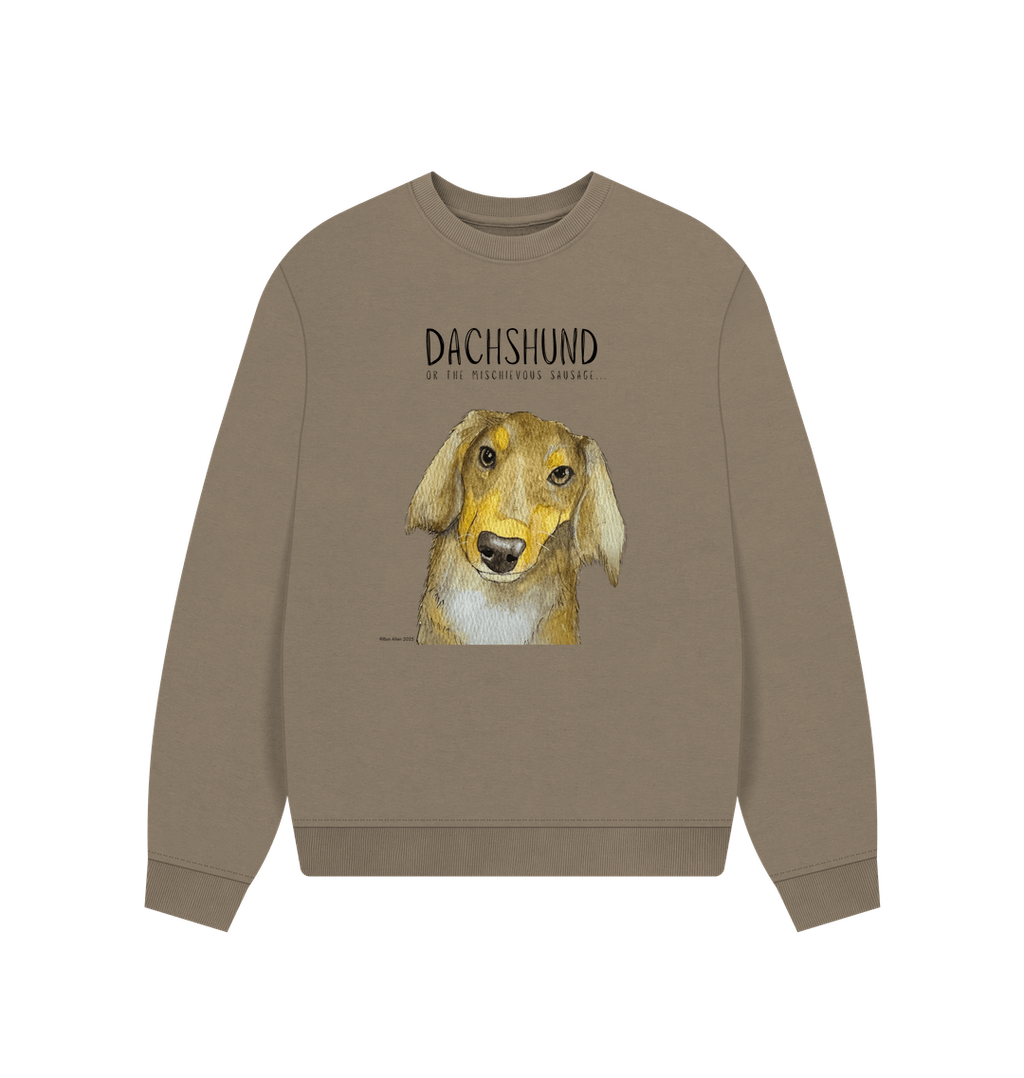 Long Haired Dachshund Oversized Sweatshirt