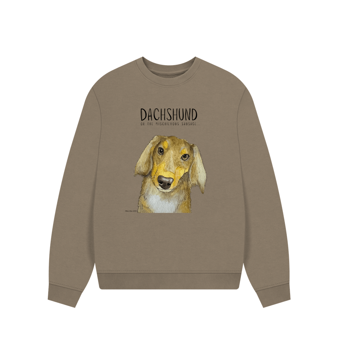 Long Haired Dachshund Oversized Sweatshirt