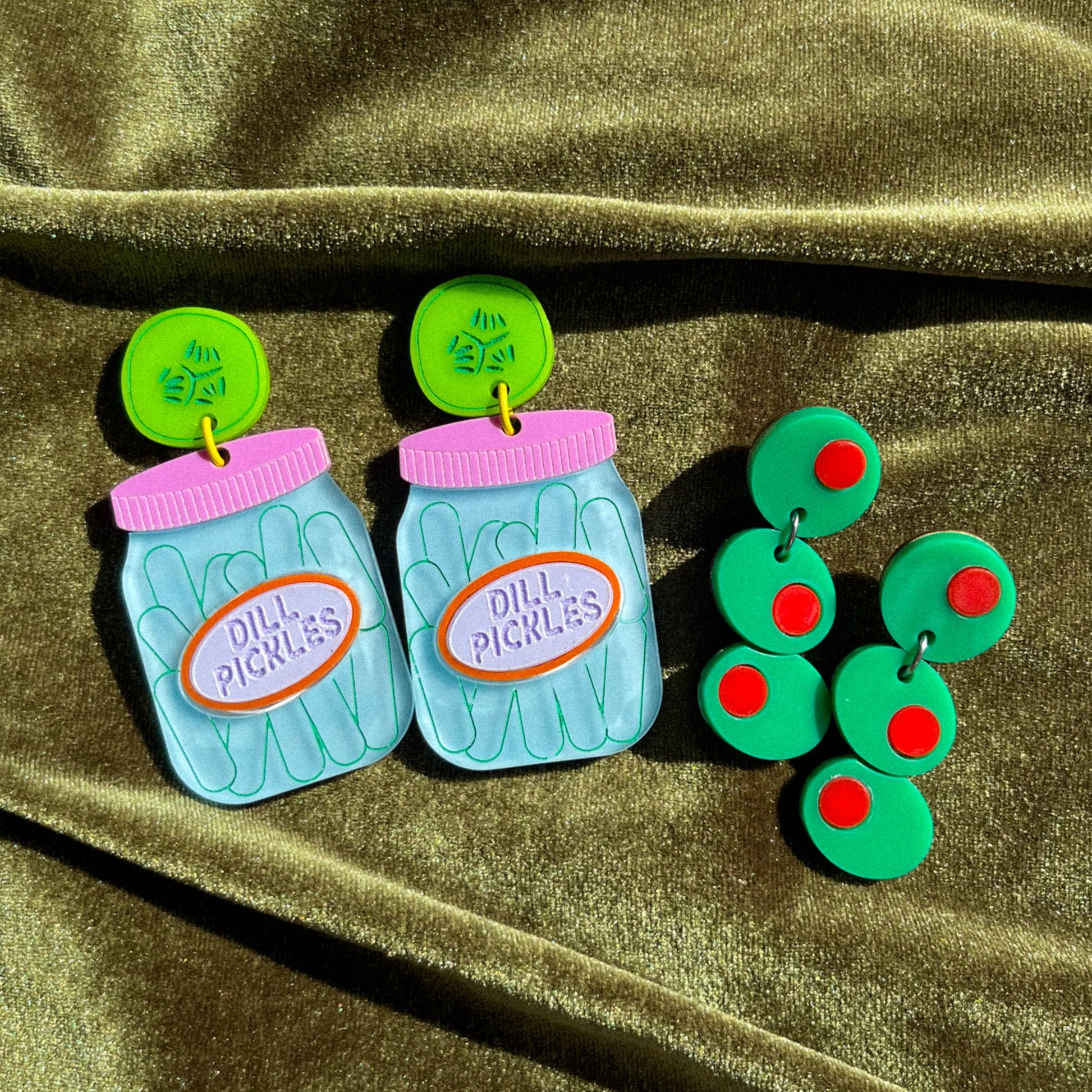Olive Sterling Silver Earrings