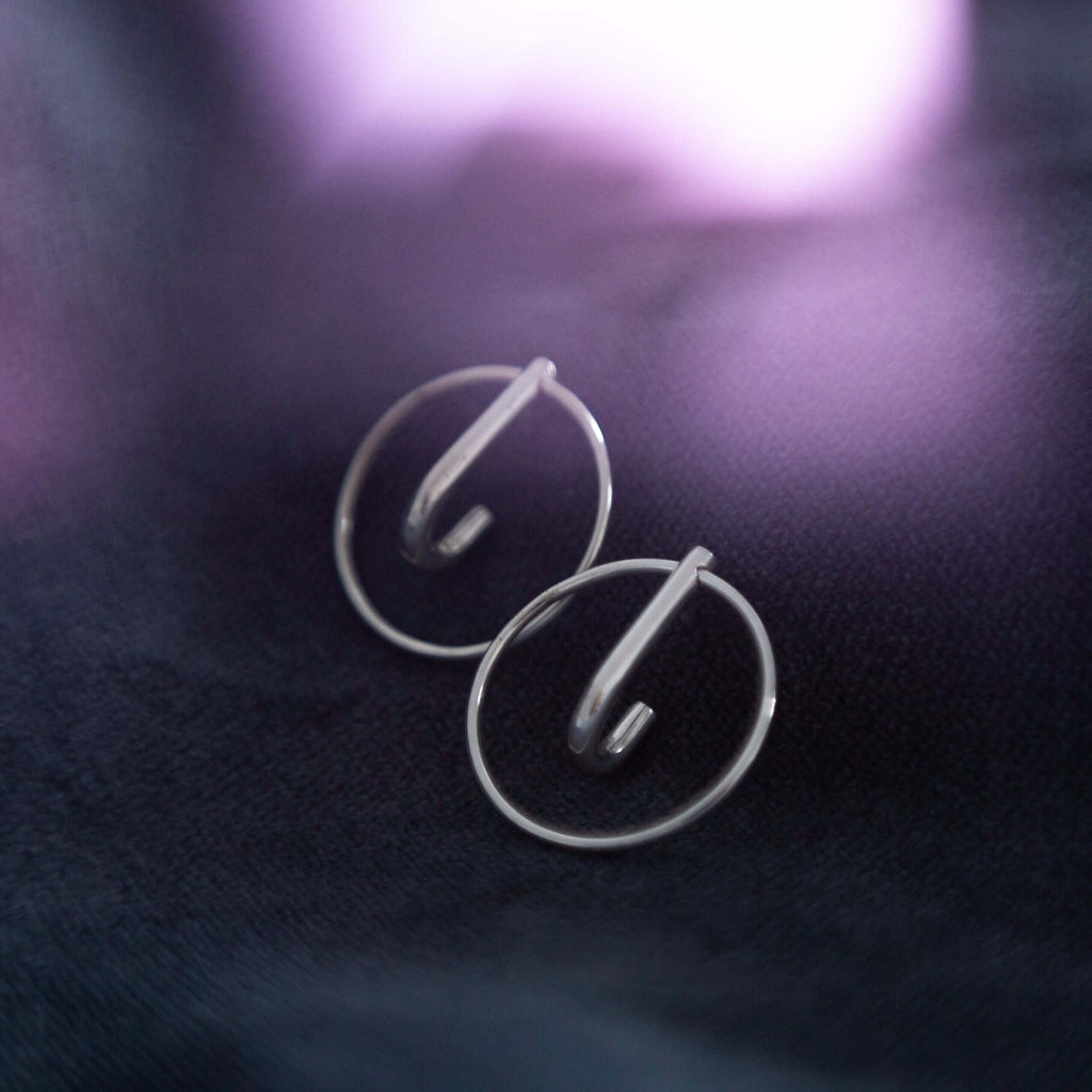 LAYERS x1 Minimalist Earrings – Handcrafted Silver Elegance by Maarja Palu at www.brixbailey.com