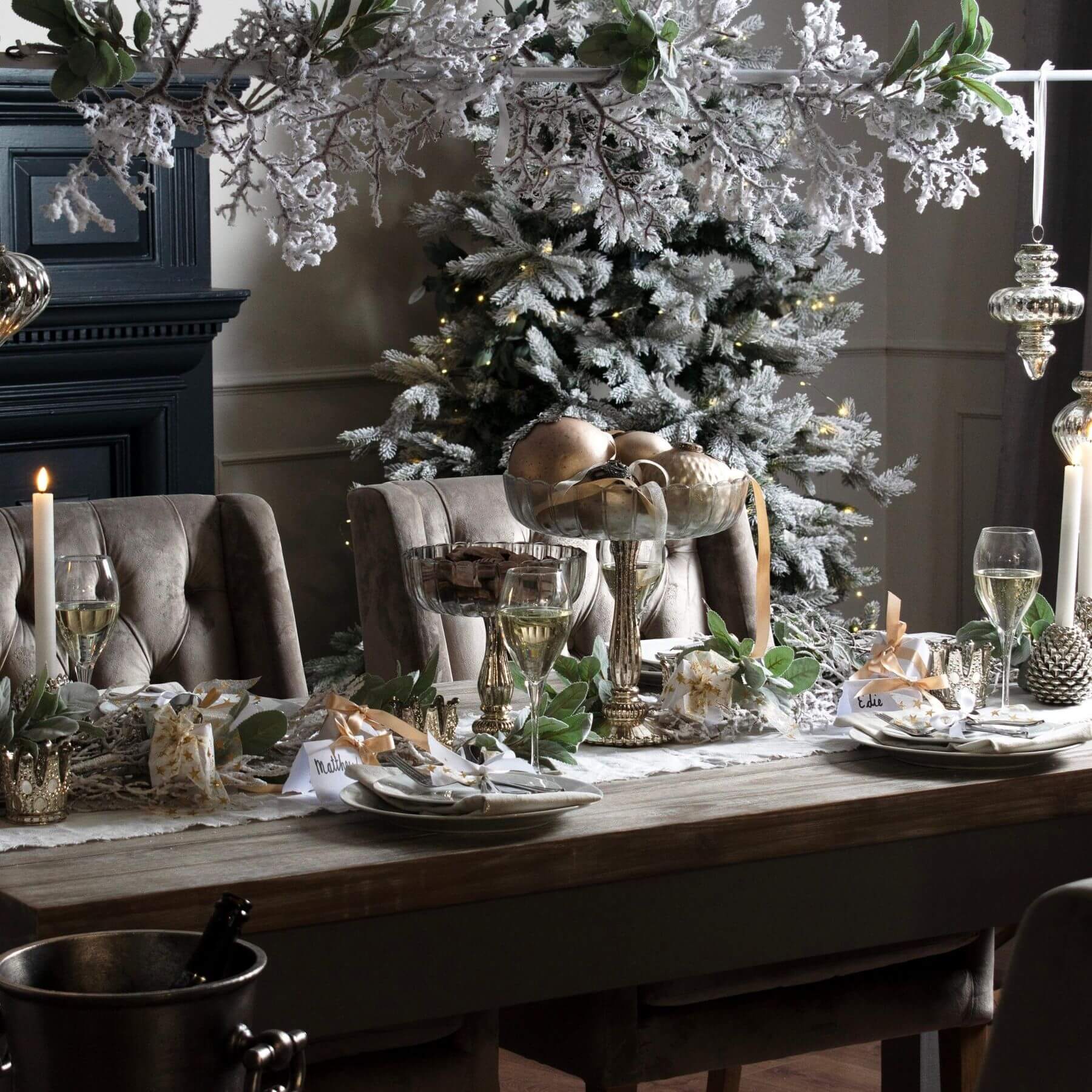 Realistic snow-dusted frosted garland for winter dÃ©cor, 150cm, with lifelike foliage and naturalistic texture by sostter at brixbailey.com