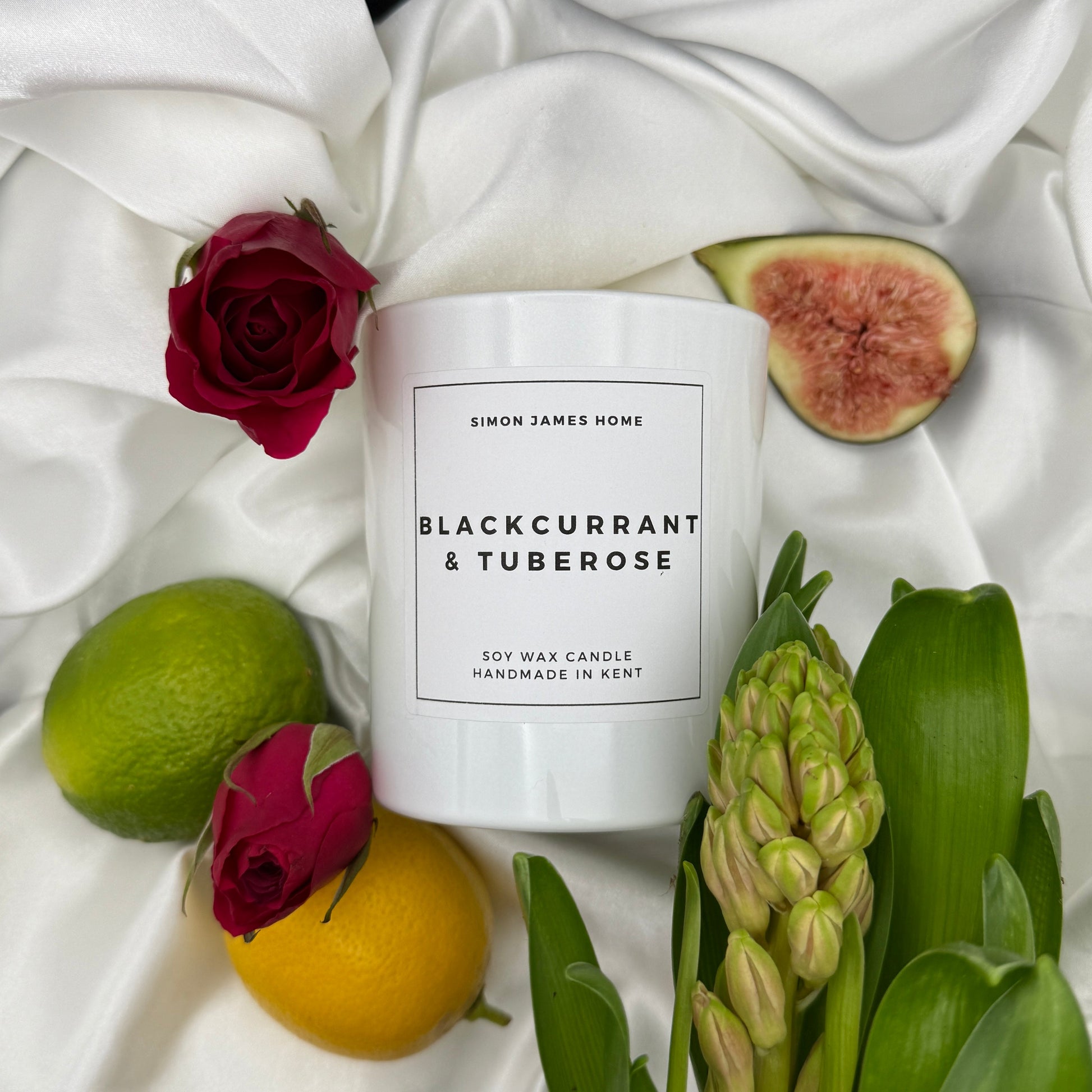 Blackcurrant and Tuberose Handmade Soy Wax Candle