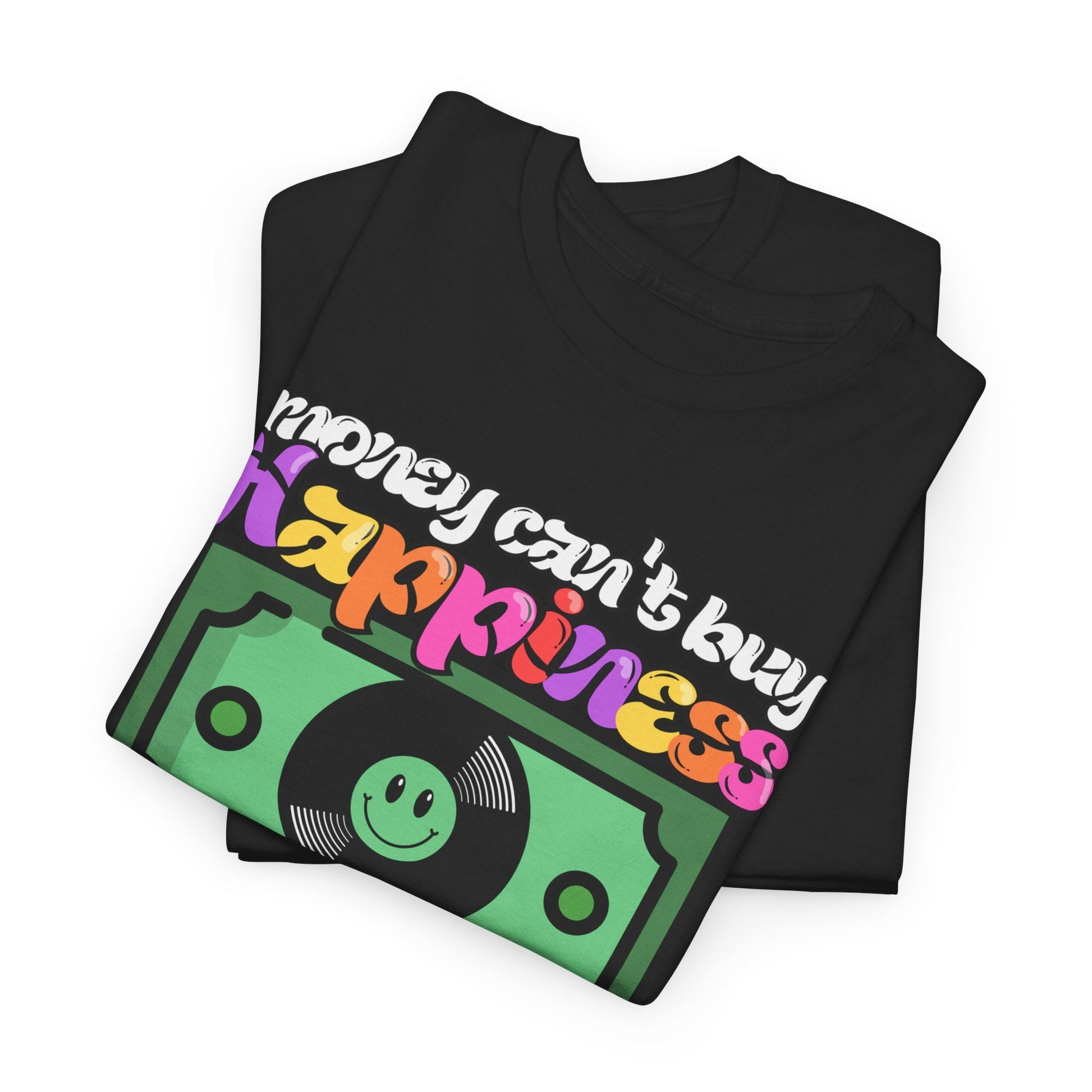 Money Can't Buy Happiness Men's Vinyl Record T-Shirt
