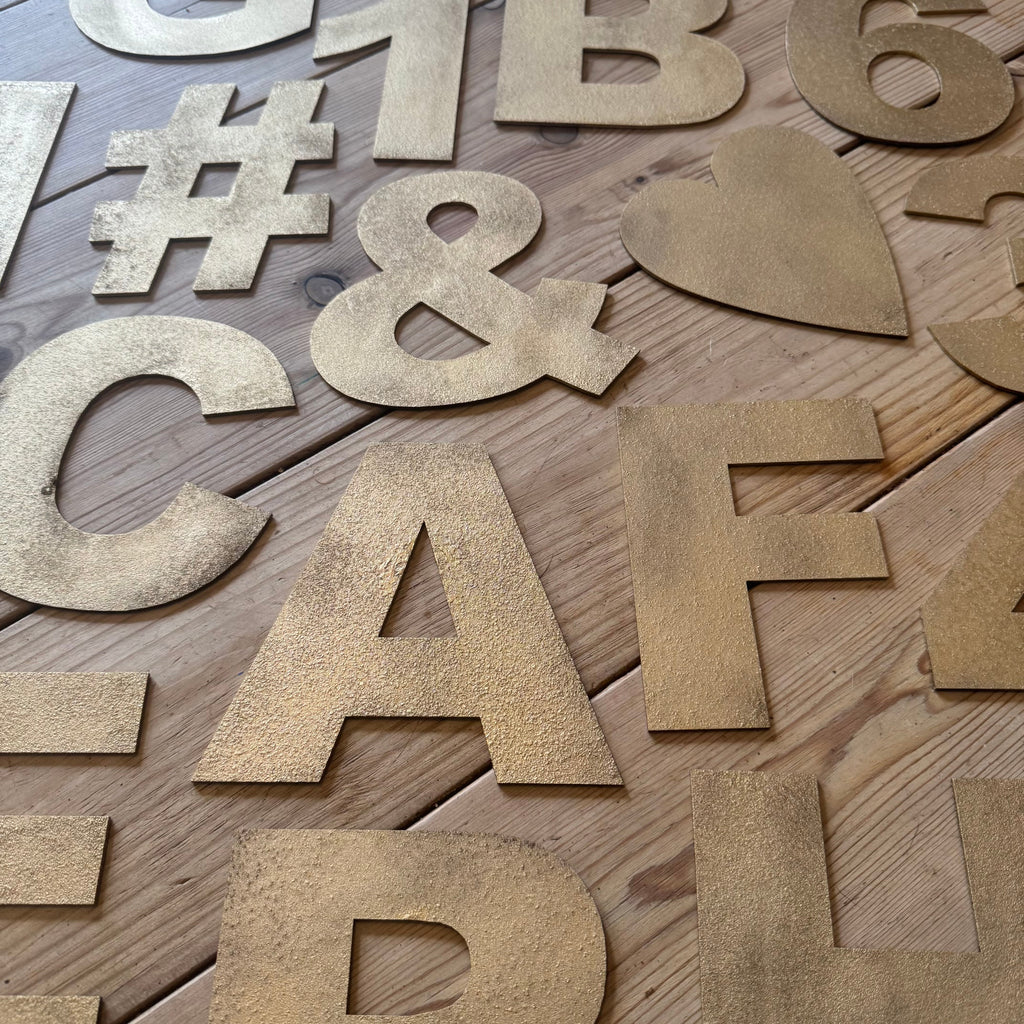 Rustic Gold Metal Letters 12 inch and 5 inch