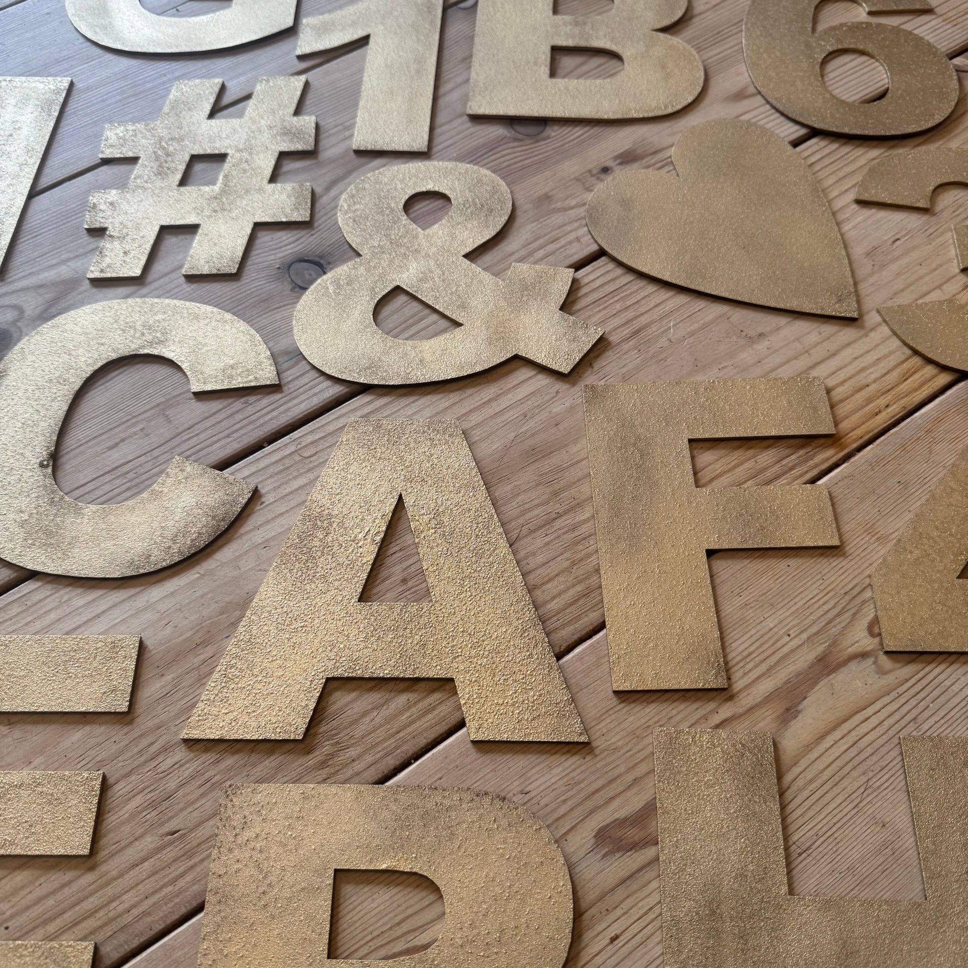 Rustic Gold Metal Letters 12 inch and 5 inch